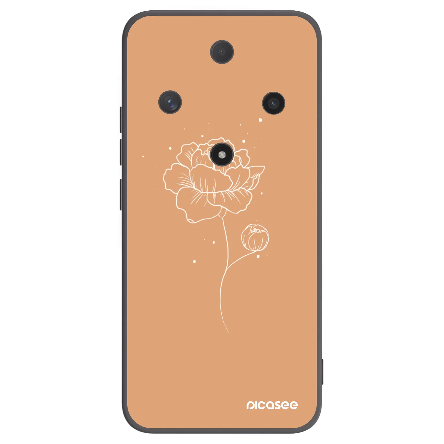 Picasee silikonski črni ovitek za Honor Magic6 Lite 5G - Peonies