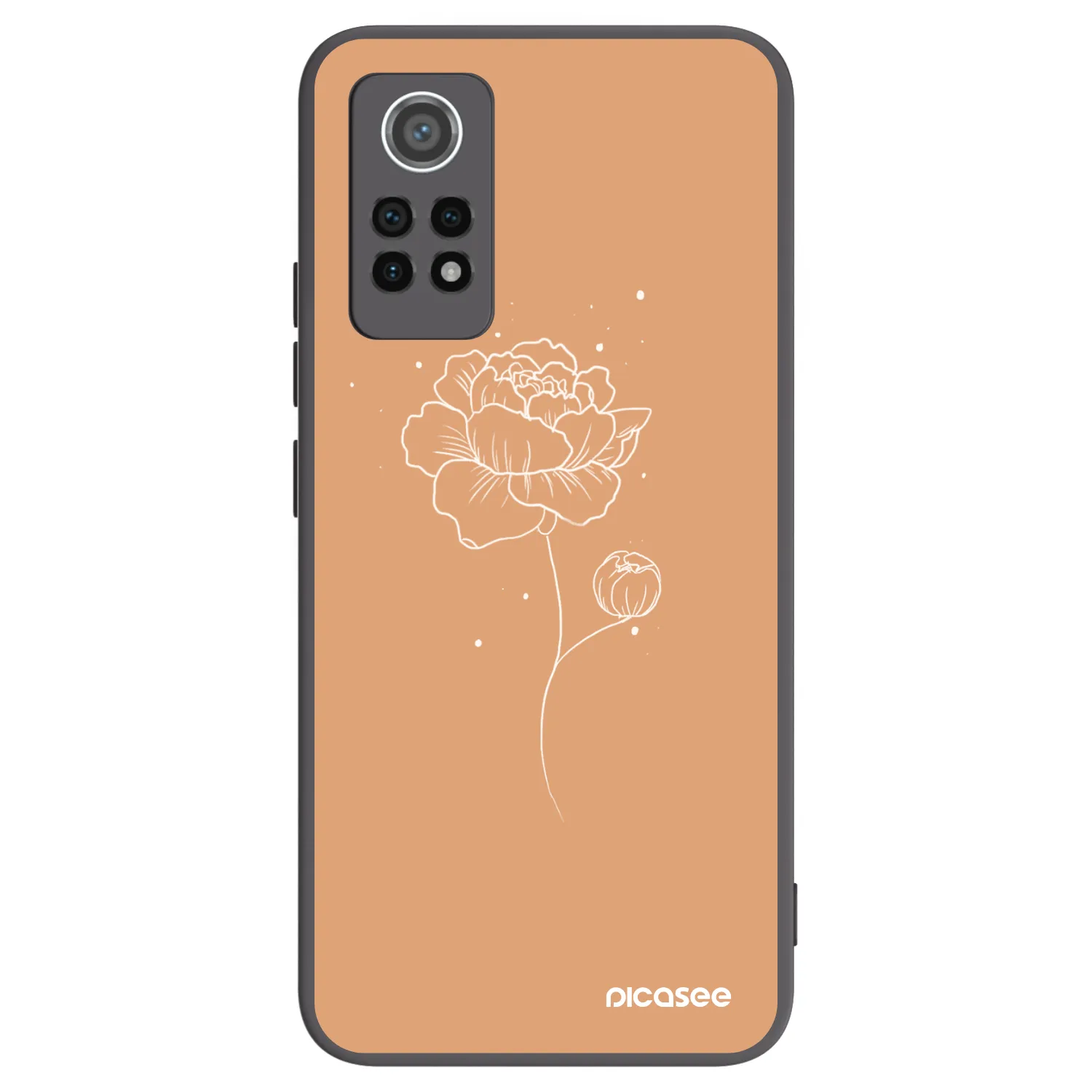Picasee silikonski črni ovitek za Xiaomi Redmi Note 12 Pro 4G - Peonies