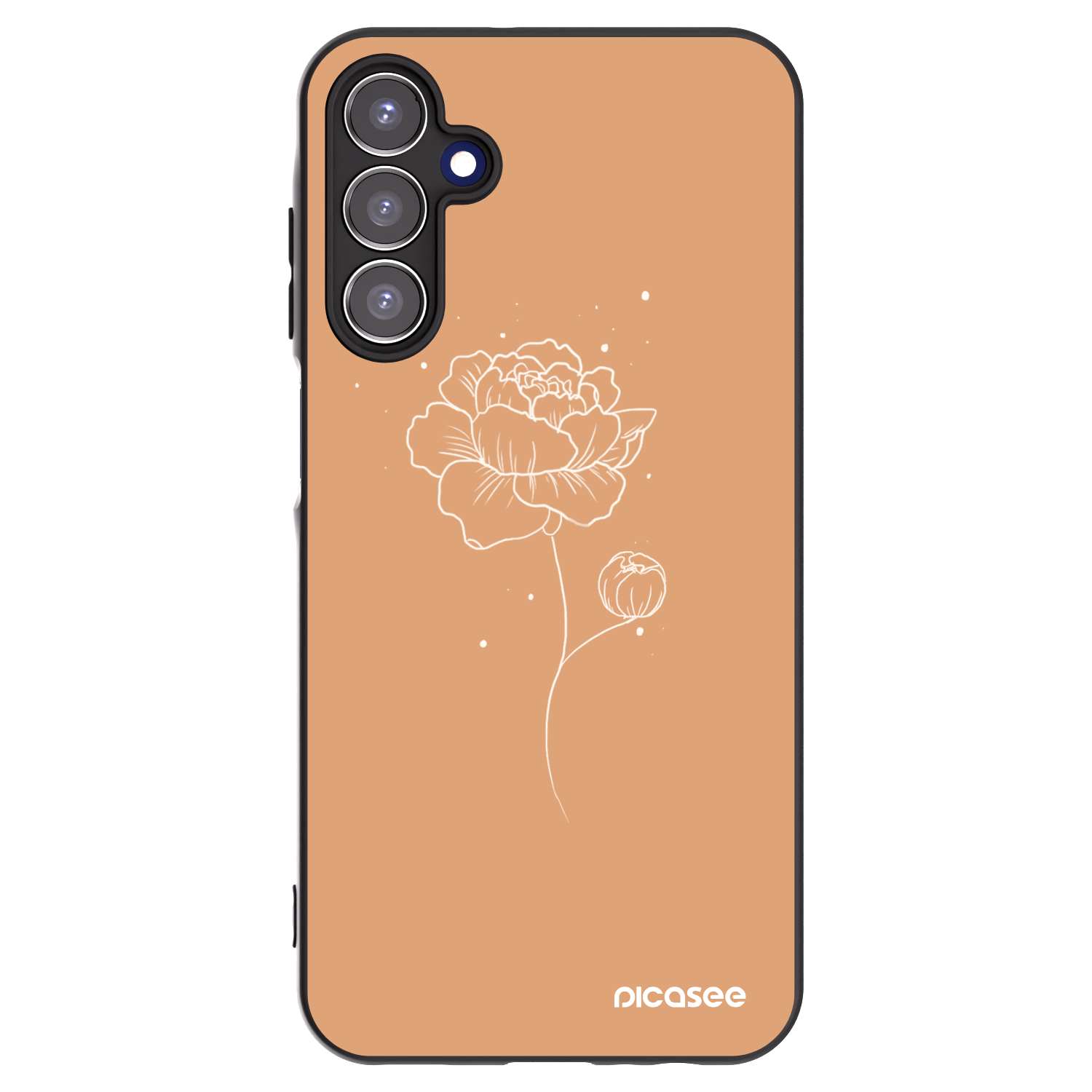 Picasee silikonski črni ovitek za Samsung Galaxy A15 A156B 5G - Peonies