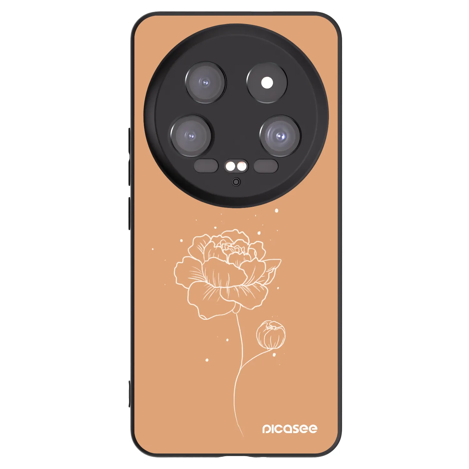 Picasee silikonski črni ovitek za Xiaomi 14 Ultra - Peonies