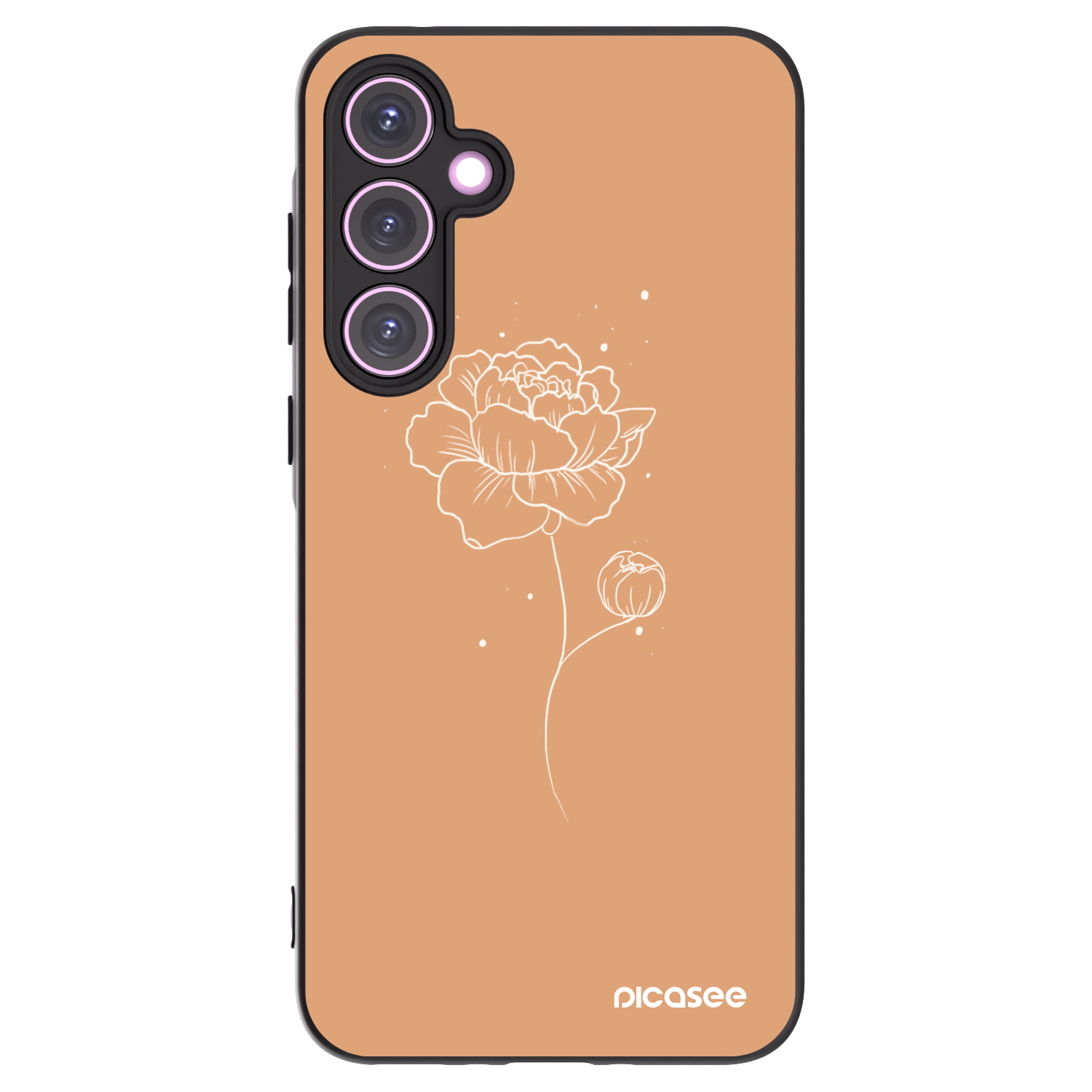 Picasee silikonski črni ovitek za Samsung Galaxy A35 5G A356B - Peonies