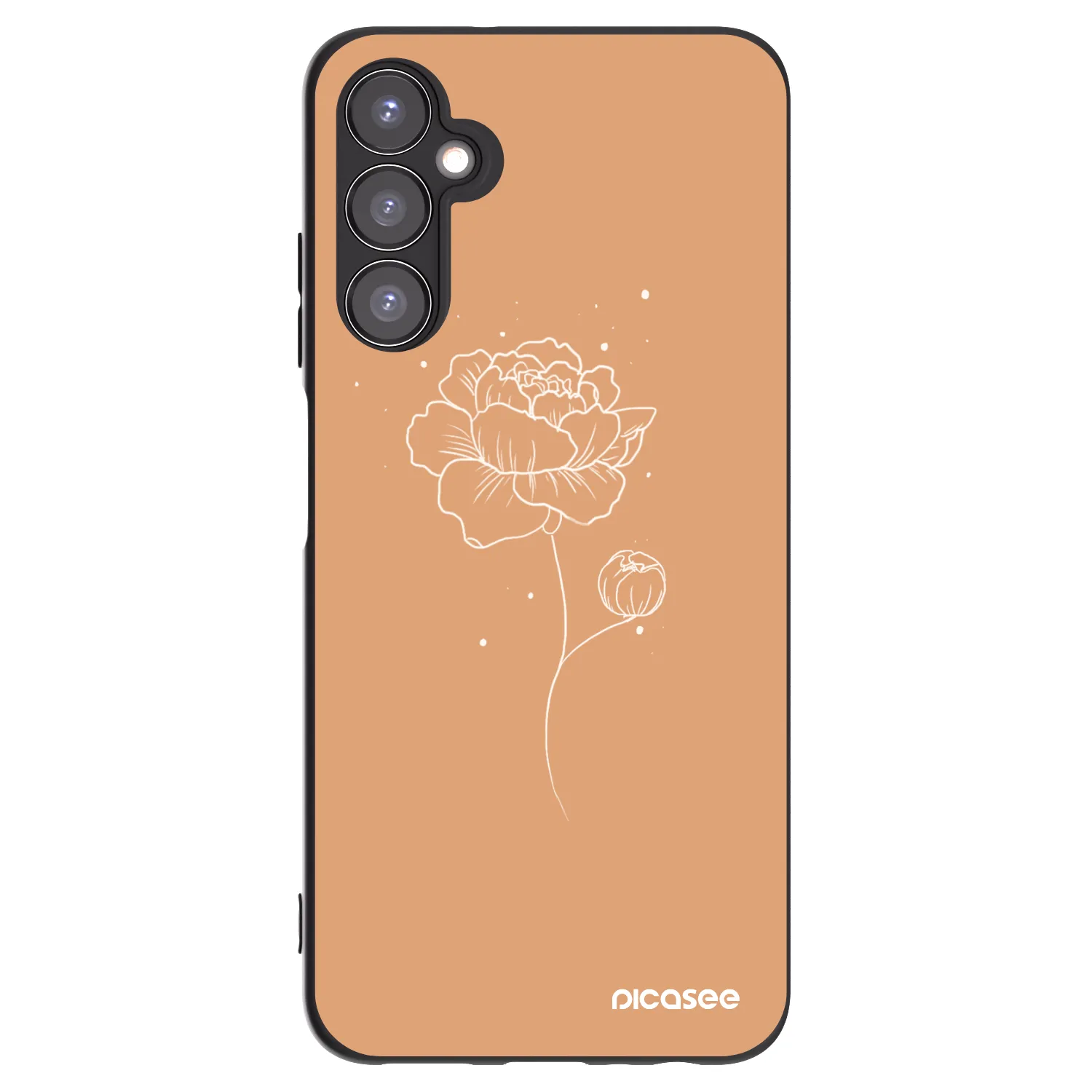 Picasee silikonski črni ovitek za Samsung Galaxy A05s A057G - Peonies
