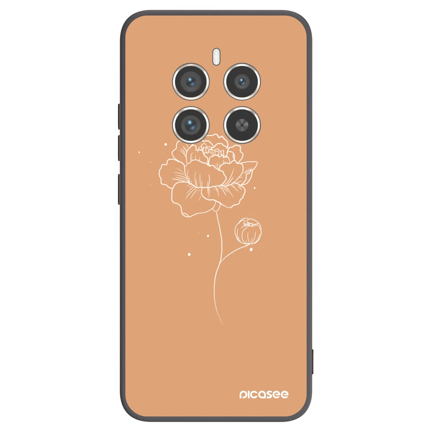 Picasee silikonski črni ovitek za Realme 12 Pro 5G - Peonies