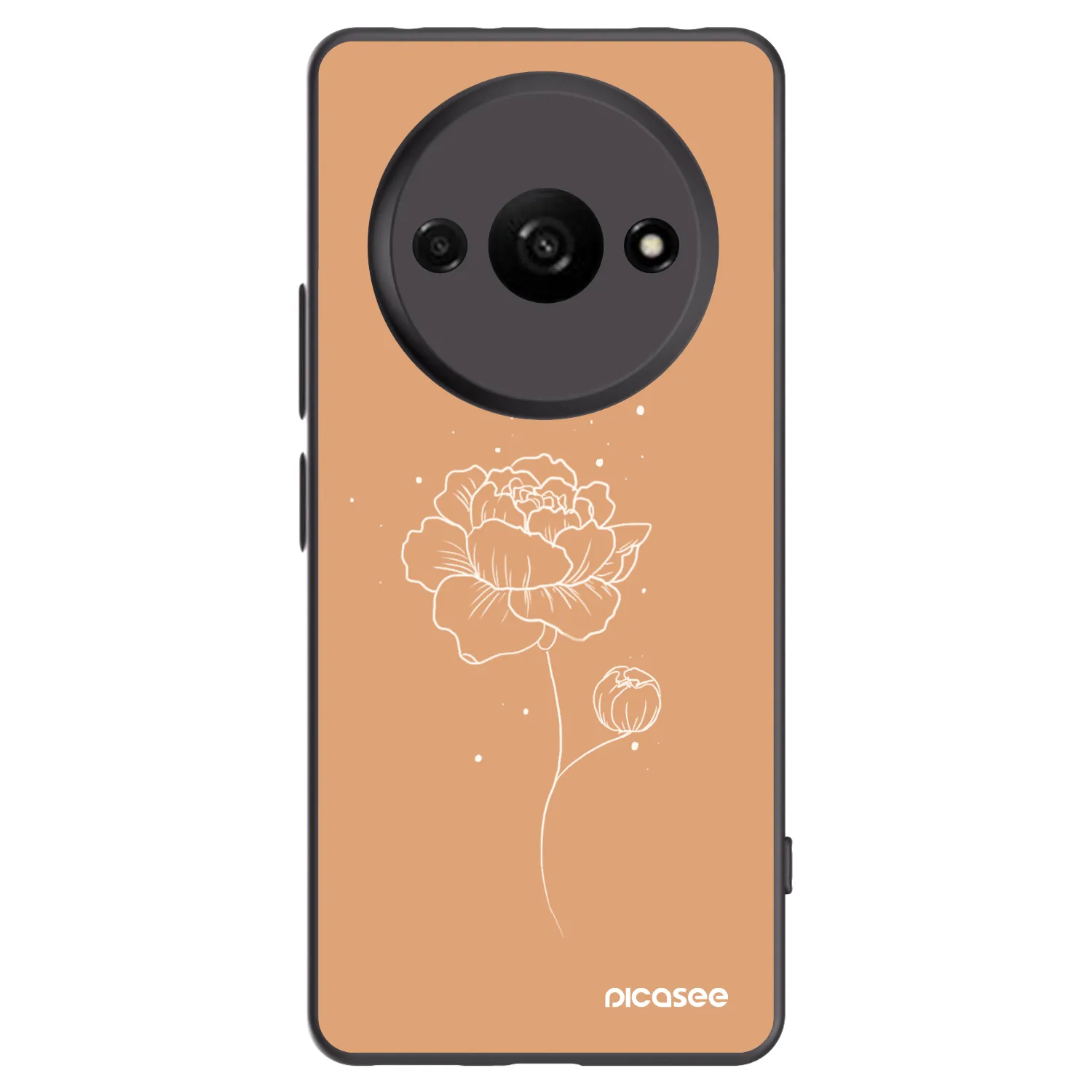 Picasee silikonski črni ovitek za Xiaomi Redmi A3 - Peonies