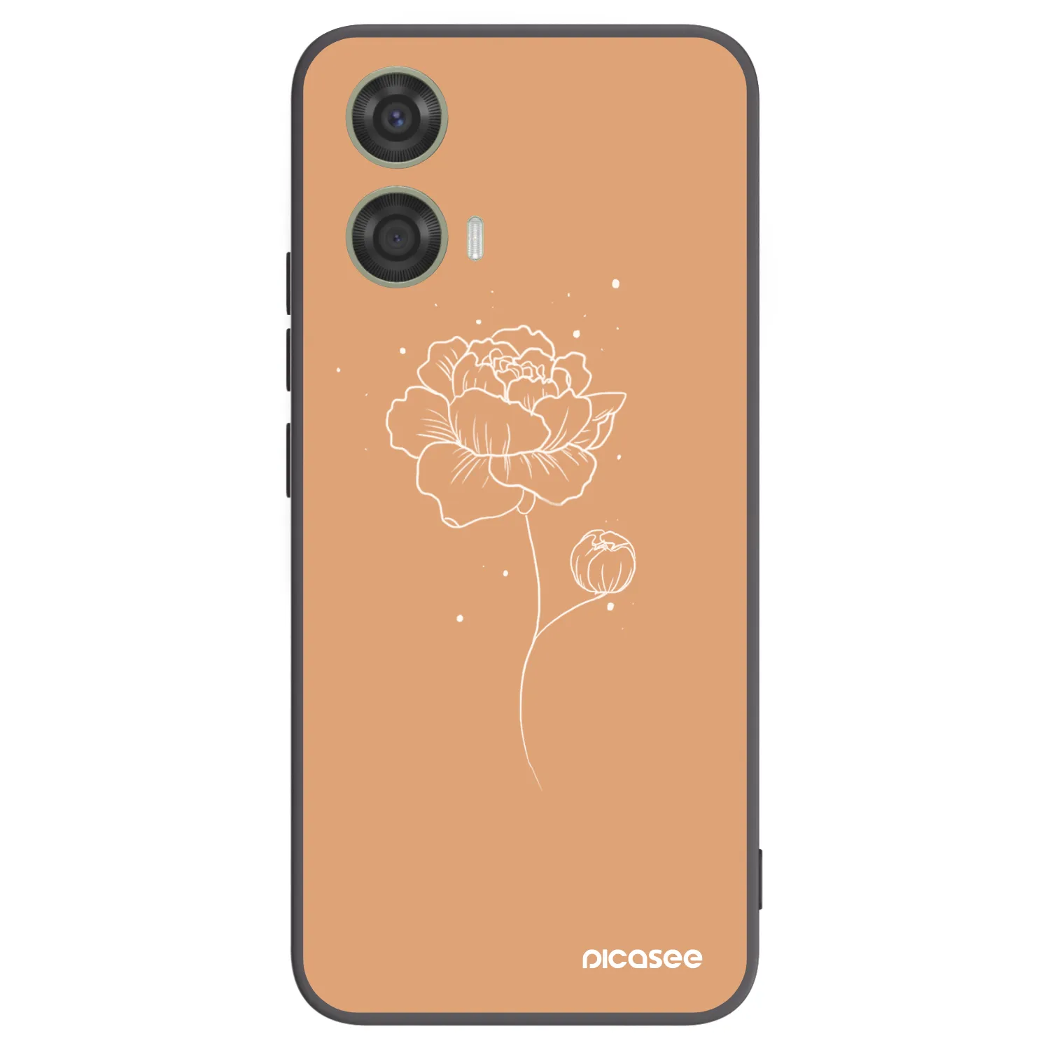 Picasee silikonski črni ovitek za Motorola Moto G24 - Peonies