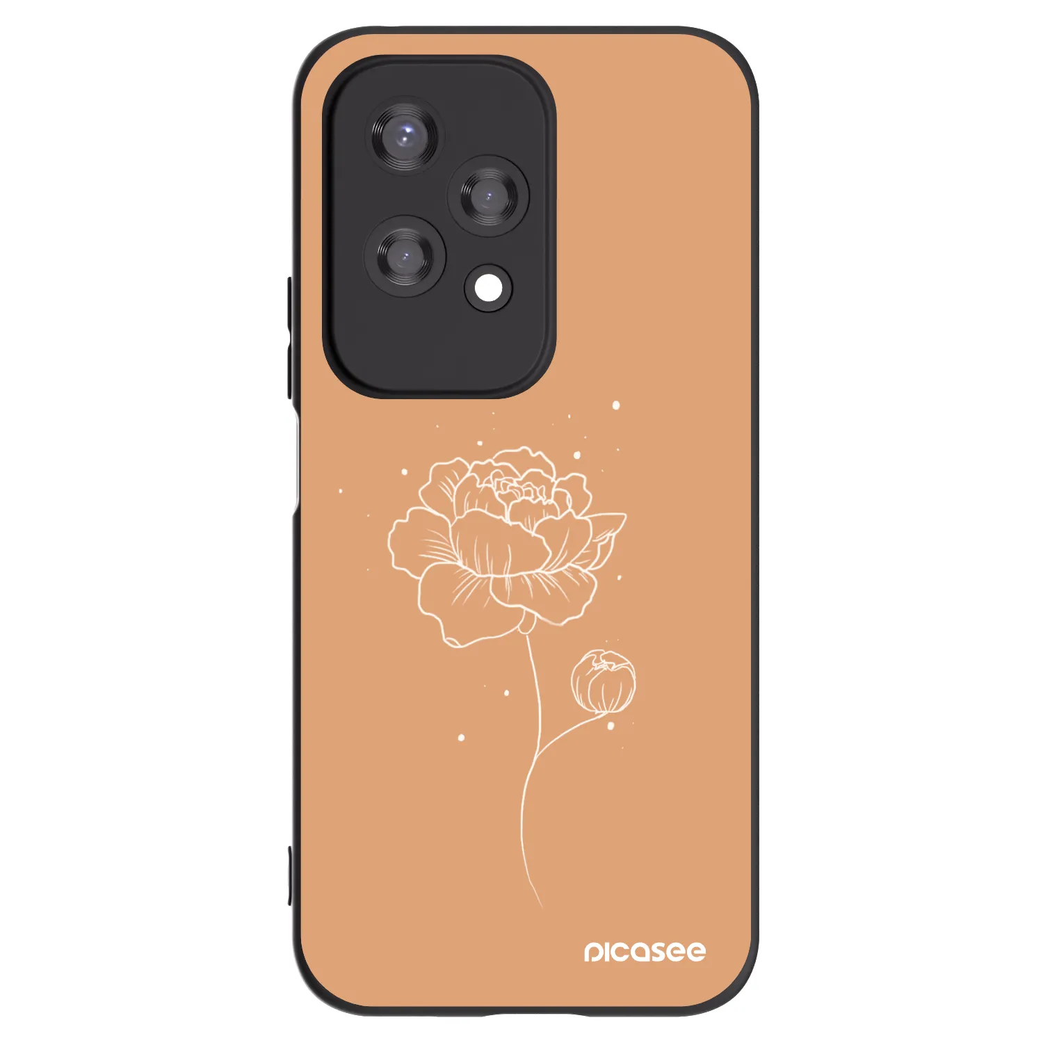 Picasee silikonski črni ovitek za Honor 200 Lite - Peonies