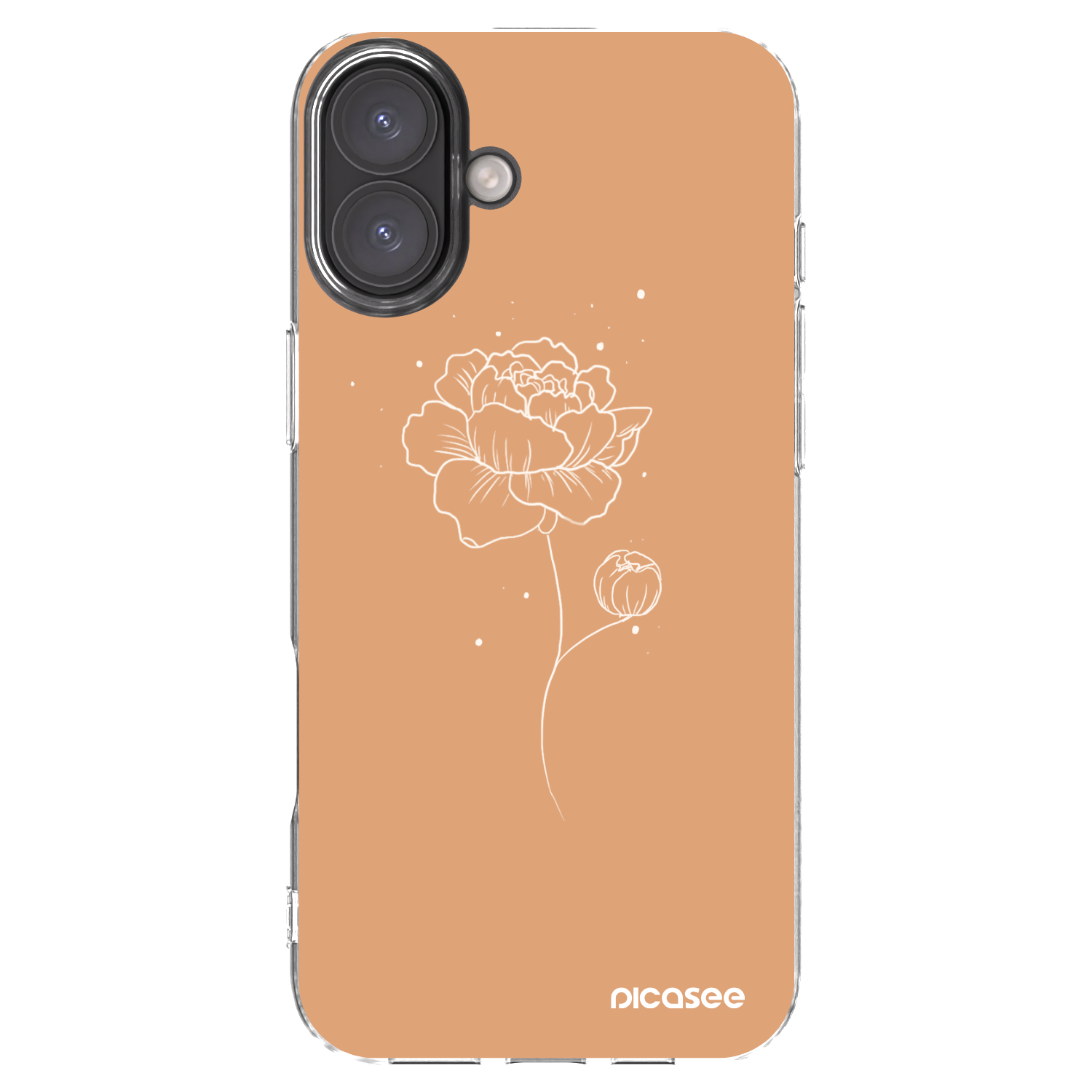 Picasee silikonski prozorni ovitek za Apple iPhone 16 Plus - Peonies