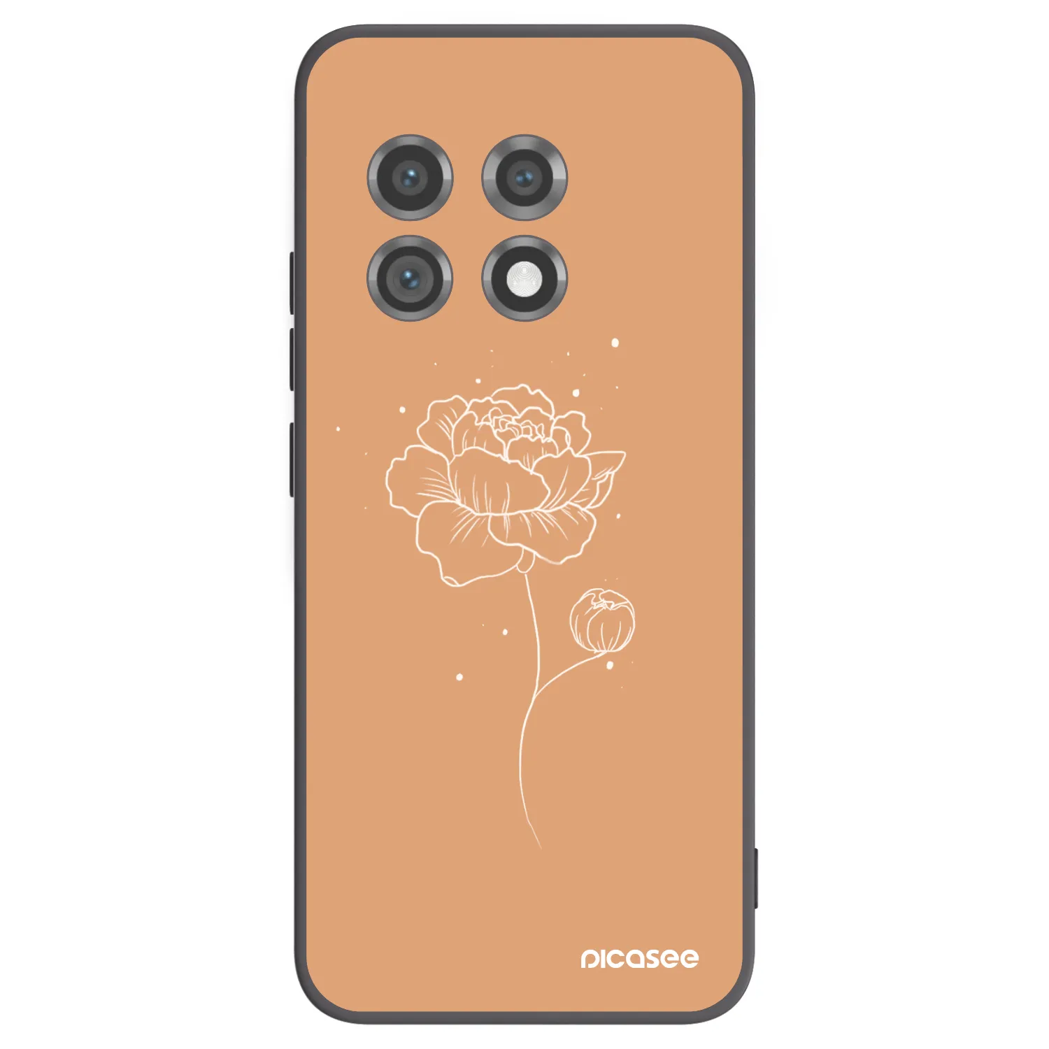 Picasee silikonski črni ovitek za OnePlus 11 5G - Peonies