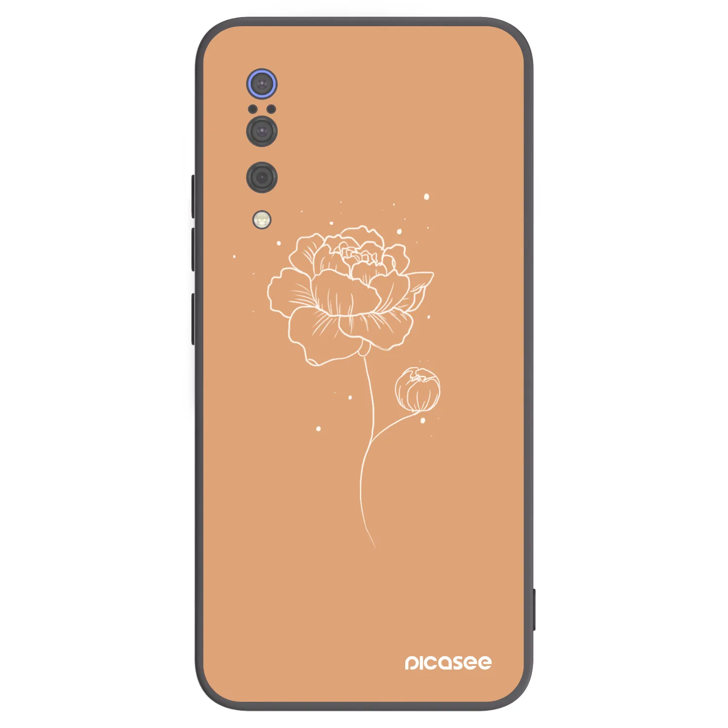 Picasee silikonski črni ovitek za Xiaomi Mi 9 - Peonies