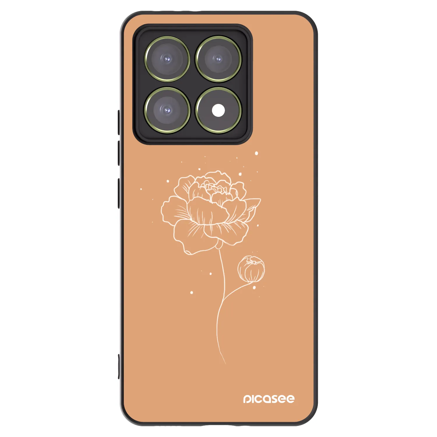 Picasee silikonski črni ovitek za Xiaomi 14T - Peonies