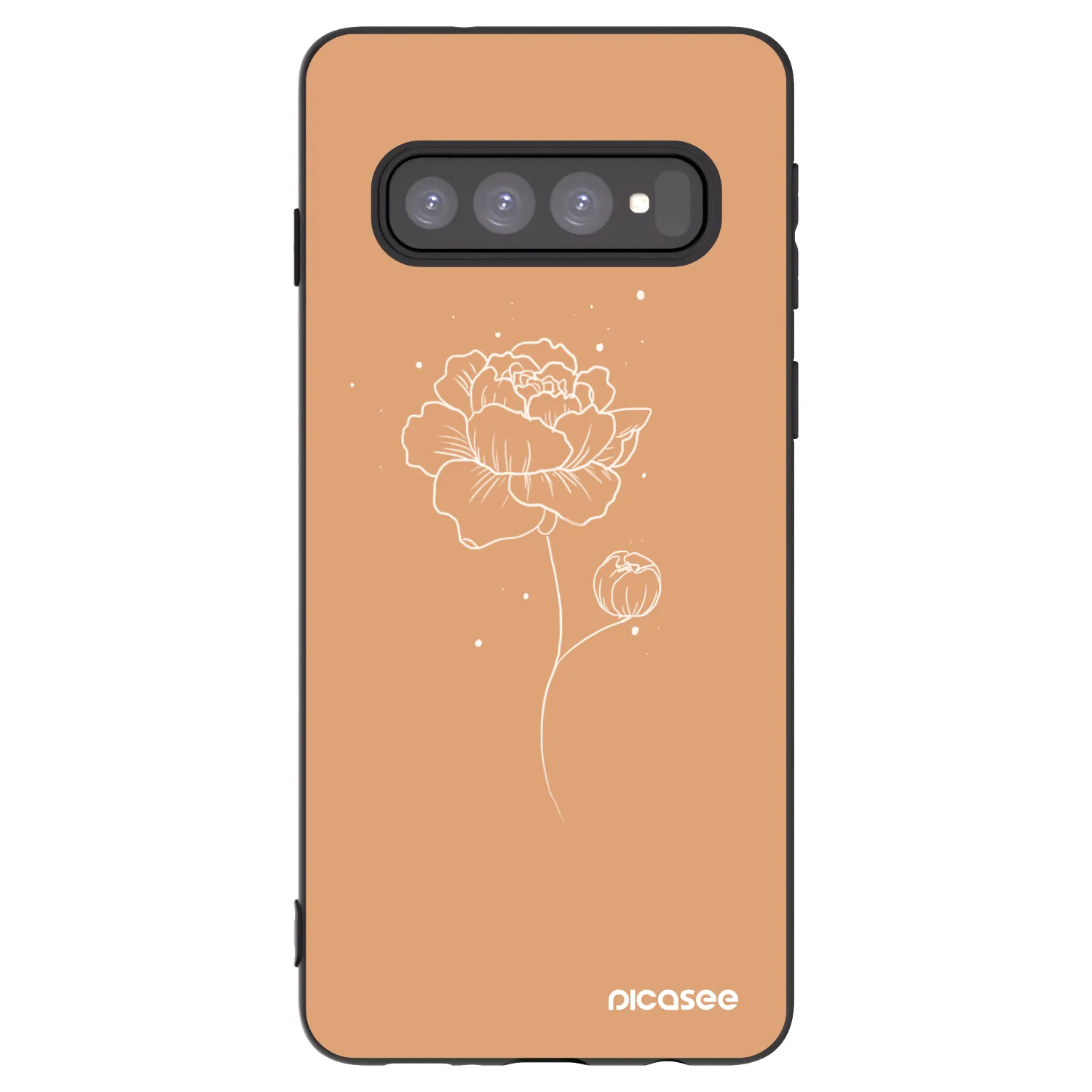 Picasee silikonski črni ovitek za Samsung Galaxy S10 G973 - Peonies