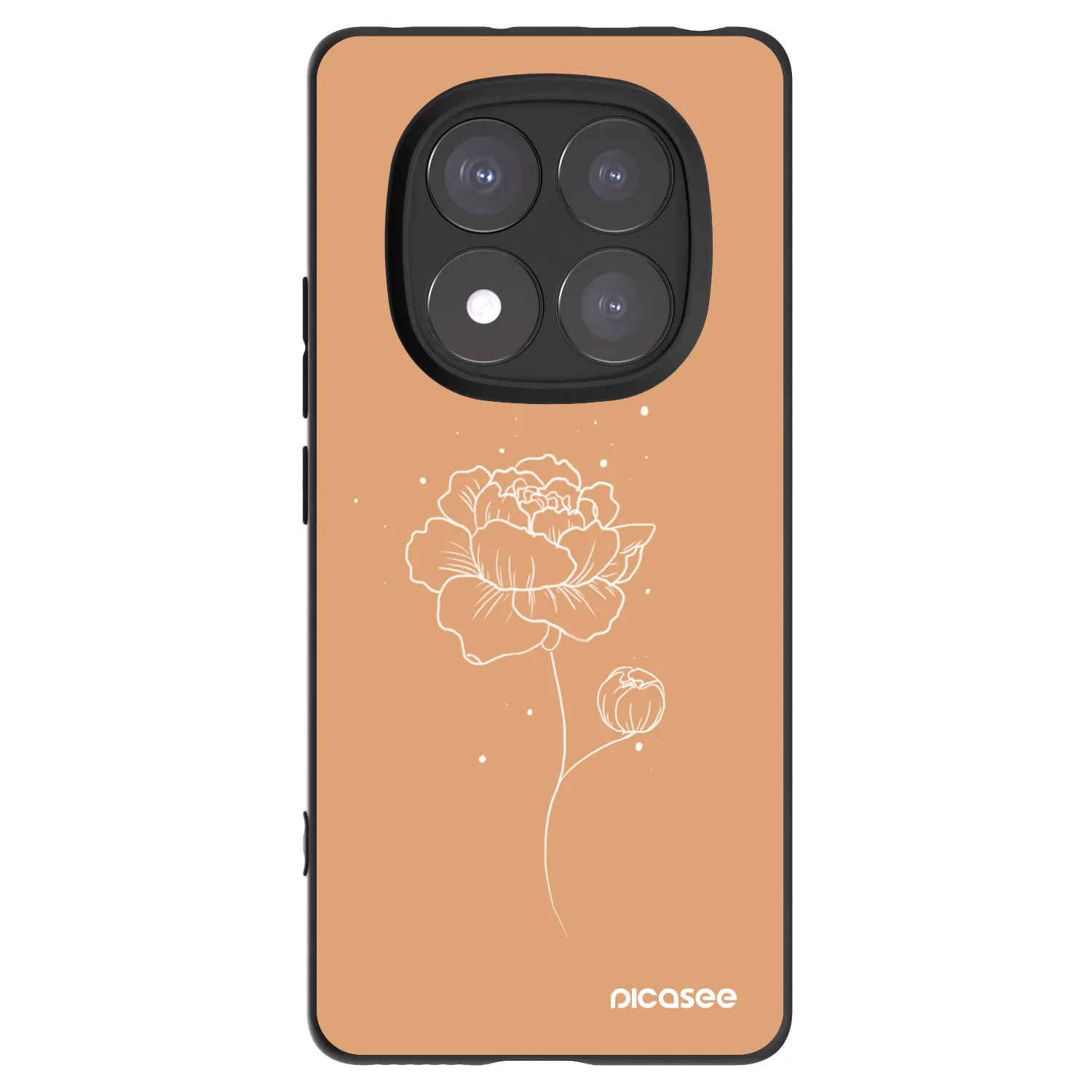 Picasee silikonski črni ovitek za Xiaomi Redmi Note 14 Pro 5G - Peonies