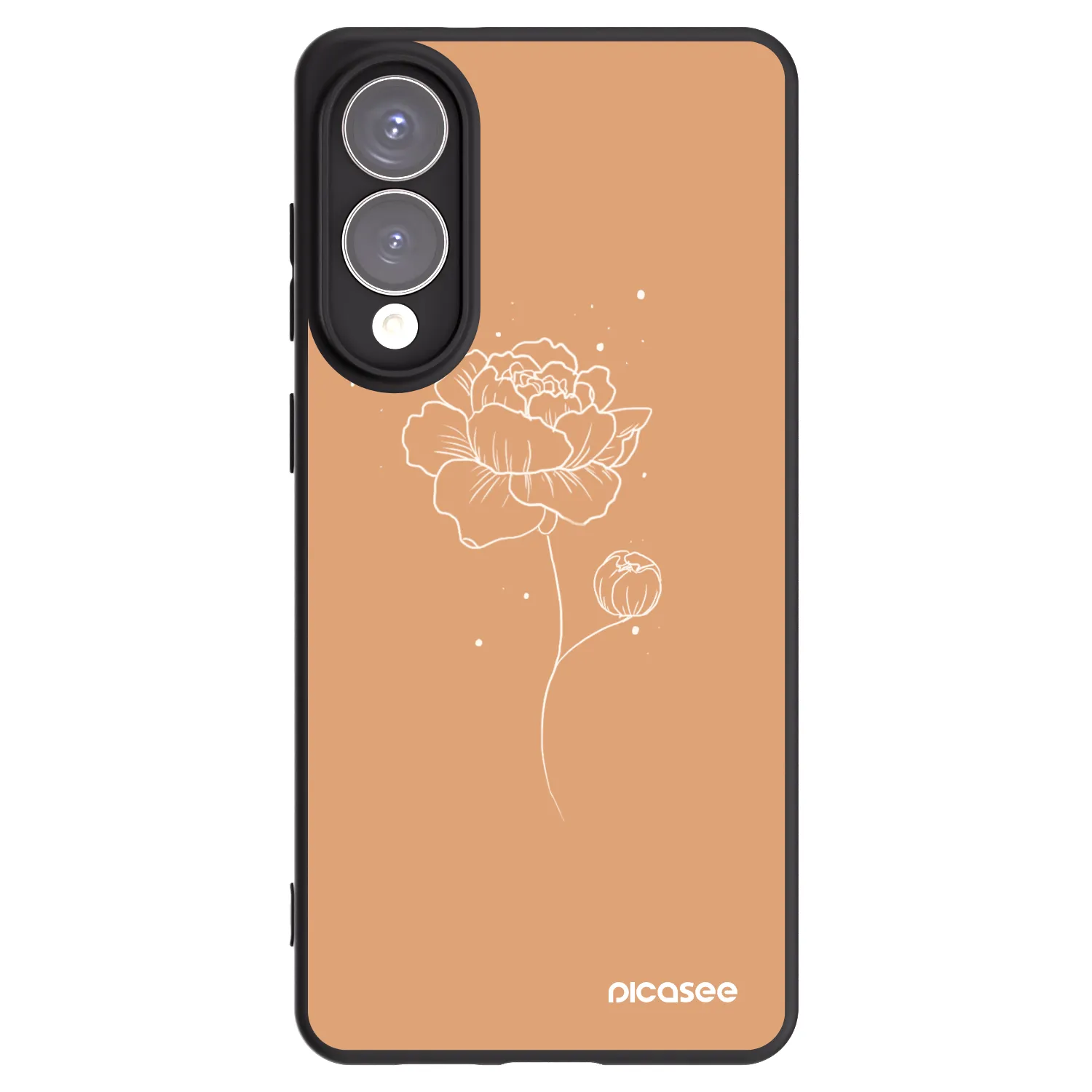 Picasee silikonski črni ovitek za Samsung Galaxy S25 Edge 5G - Peonies