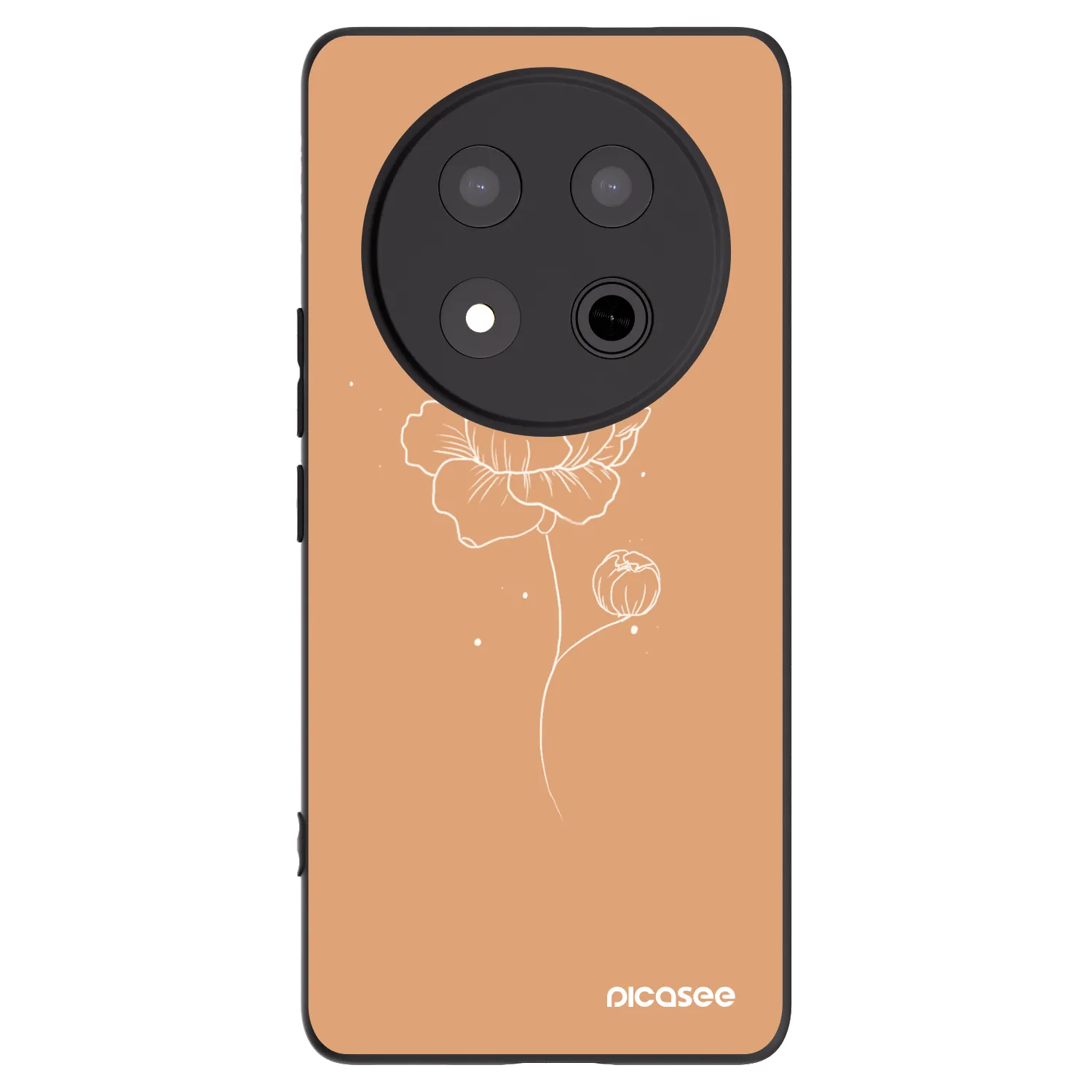 Picasee silikonski črni ovitek za Honor Magic7 Lite 5G - Peonies