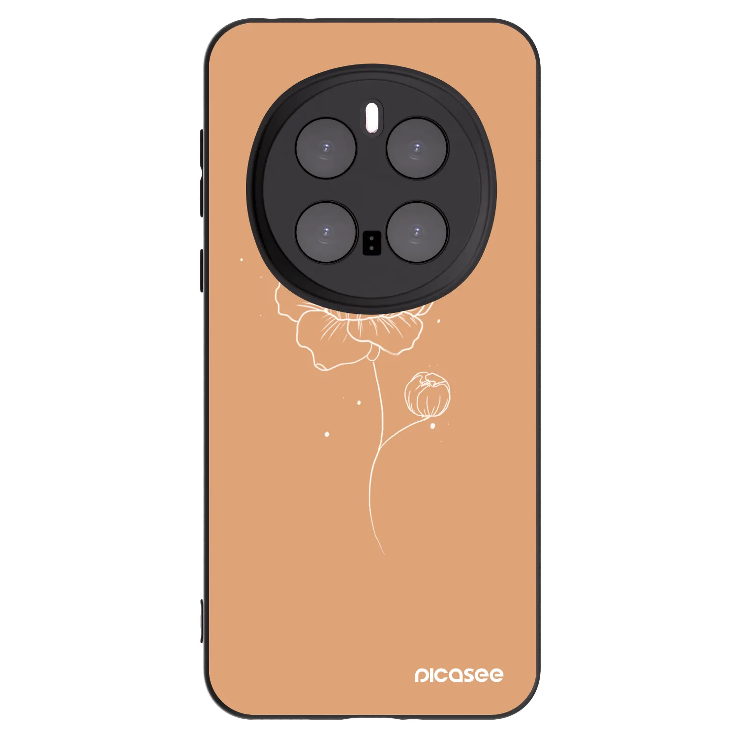 Picasee silikonski črni ovitek za Honor Magic7 Pro 5G - Peonies