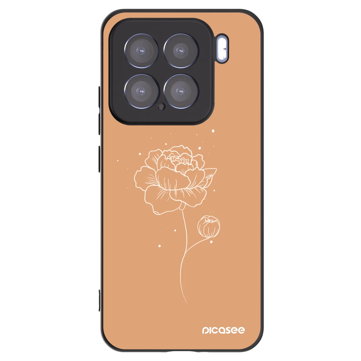Picasee silikonski črni ovitek za Xiaomi 15 - Peonies