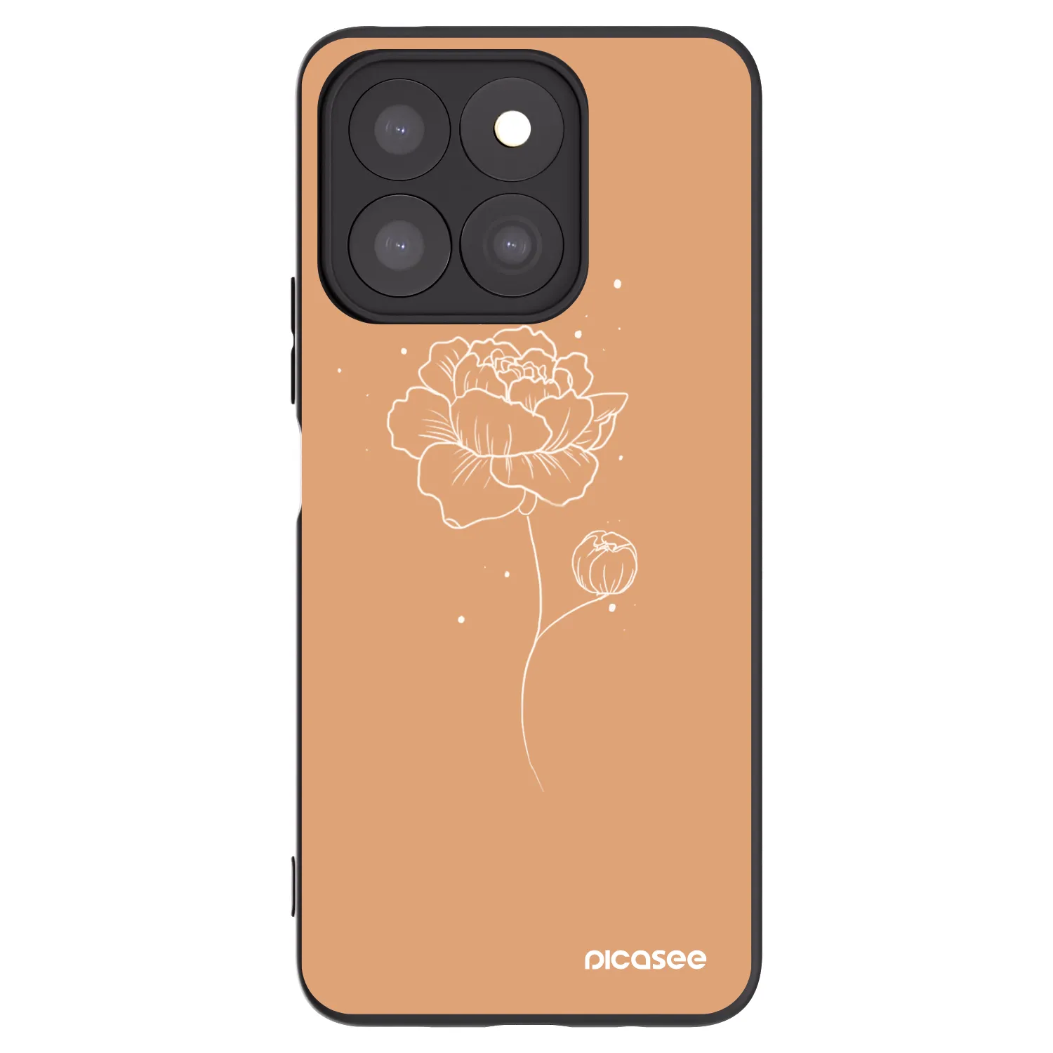 Picasee silikonski črni ovitek za Honor X8c - Peonies