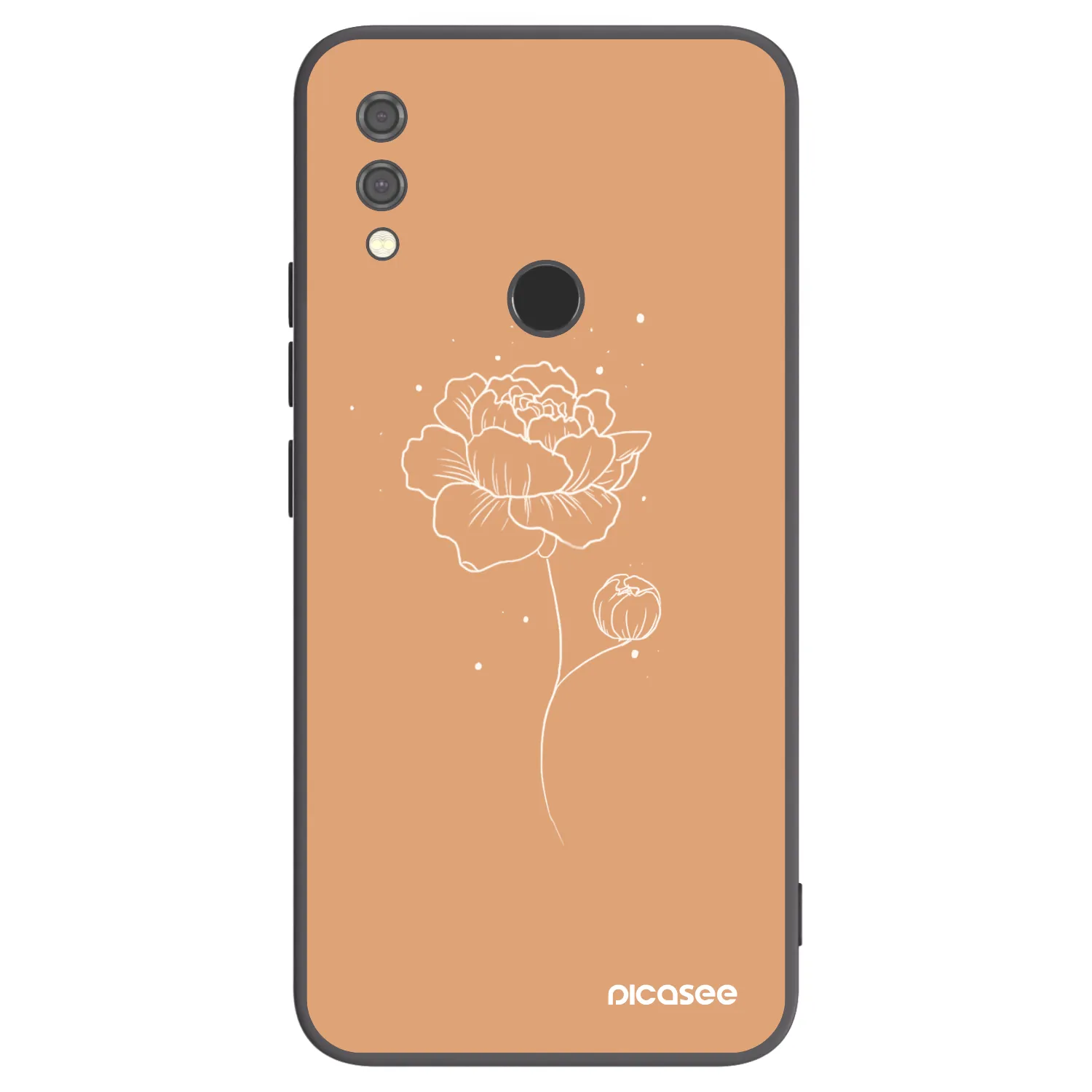 Picasee silikonski črni ovitek za Xiaomi Redmi Note 7 - Peonies