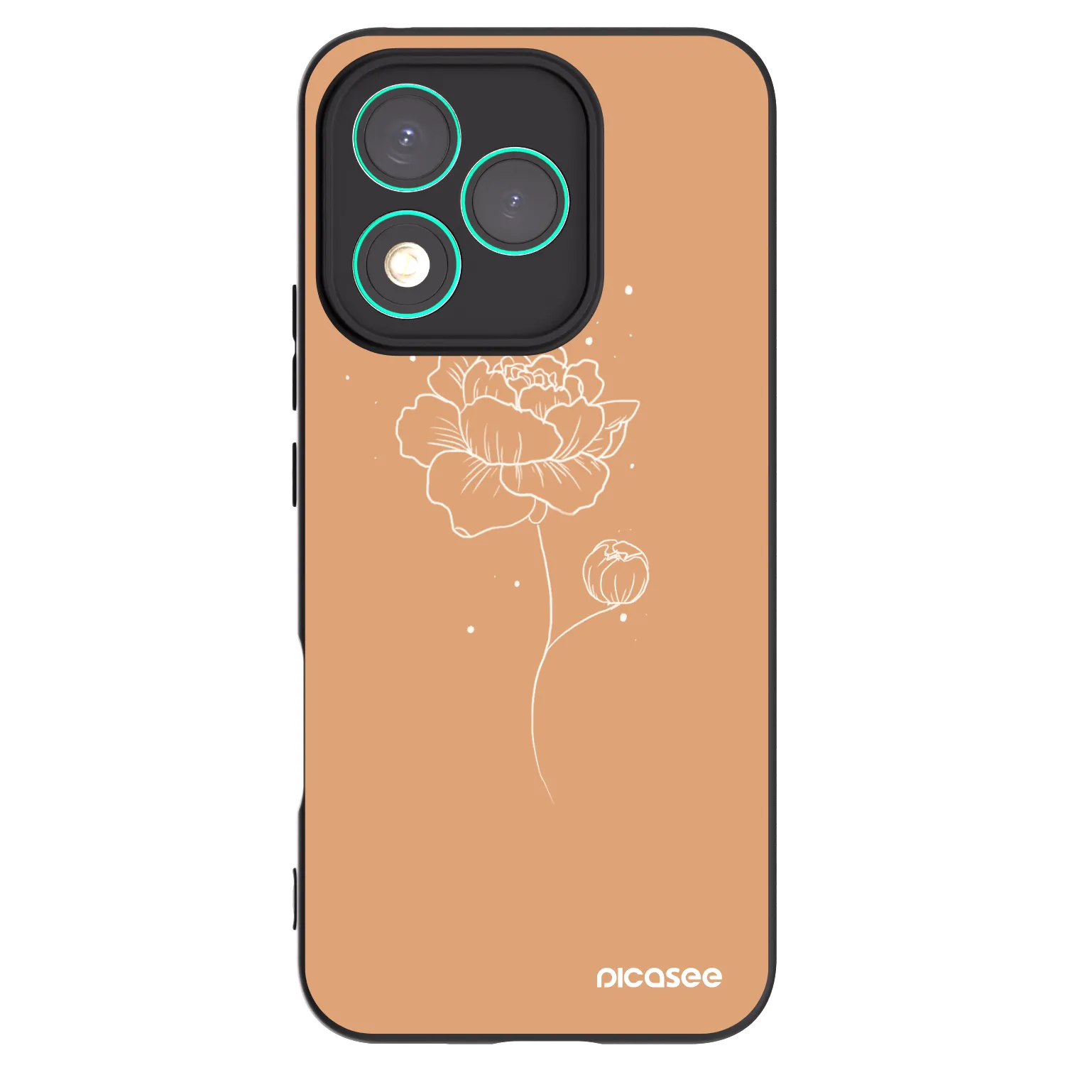 Picasee silikonski črni ovitek za Honor 400 Lite 5G - Peonies