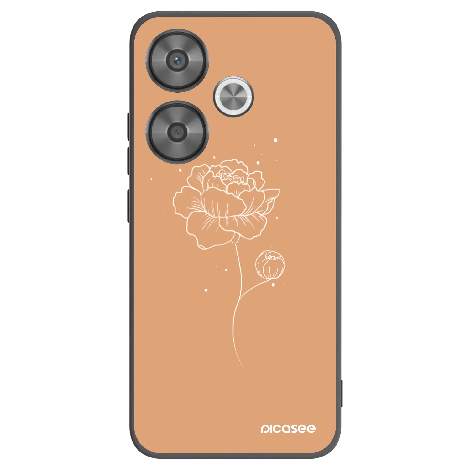 Picasee silikonski črni ovitek za Xiaomi Poco F6 - Peonies