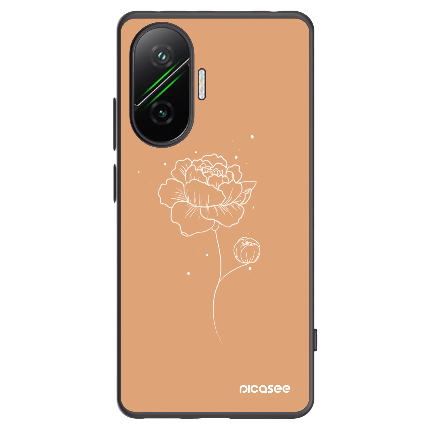 Picasee silikonski črni ovitek za Xiaomi Poco F7 5G - Peonies