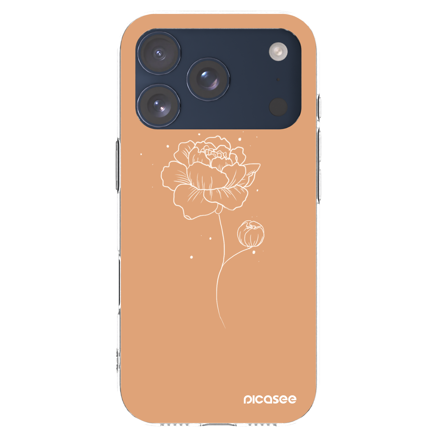 Picasee silikonski prozorni ovitek za Apple iPhone 17 Pro - Peonies