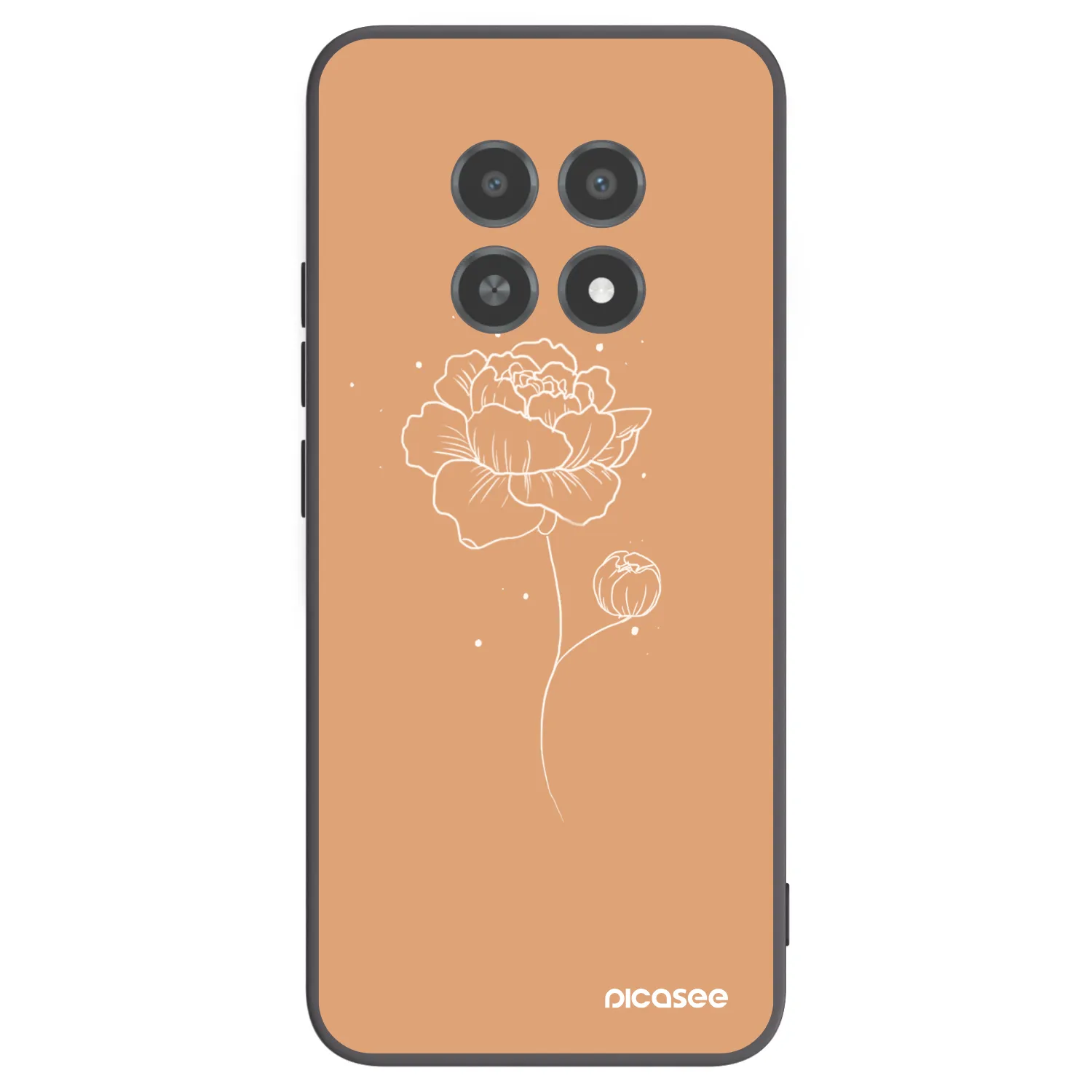Picasee silikonski črni ovitek za Realme 12X - Peonies