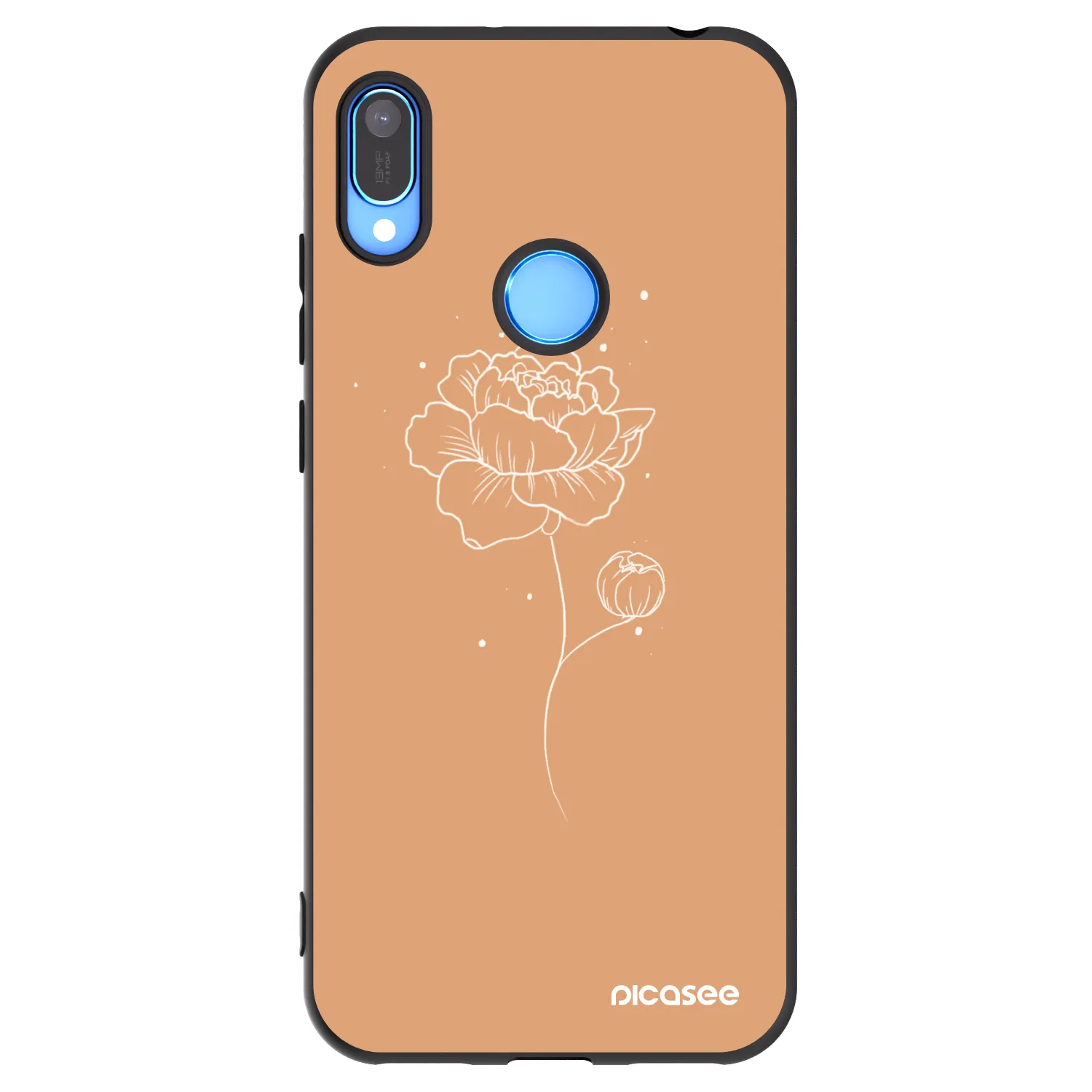 Picasee silikonski črni ovitek za Huawei Y6 2019 - Peonies
