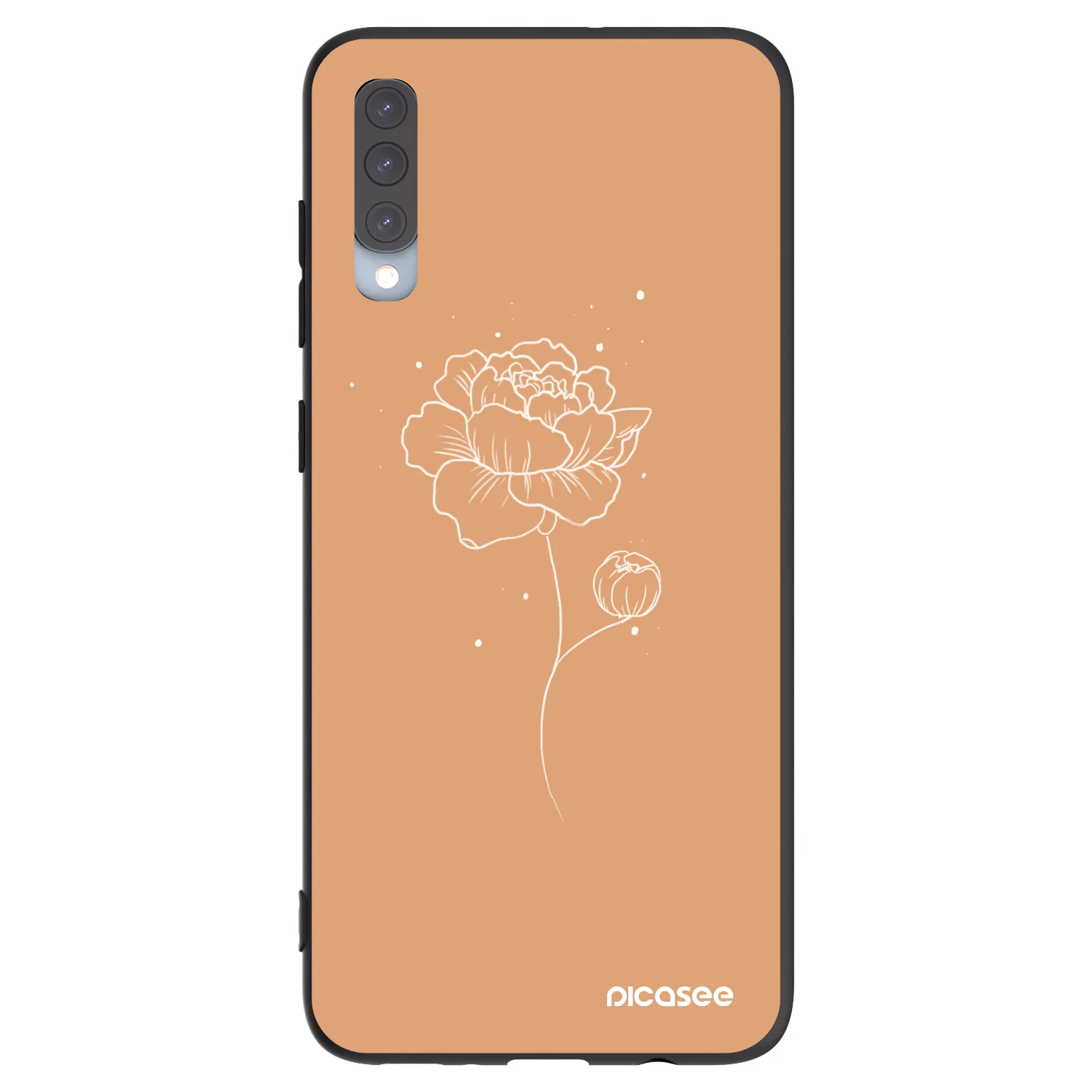 Picasee silikonski črni ovitek za Samsung Galaxy A70 A705F - Peonies