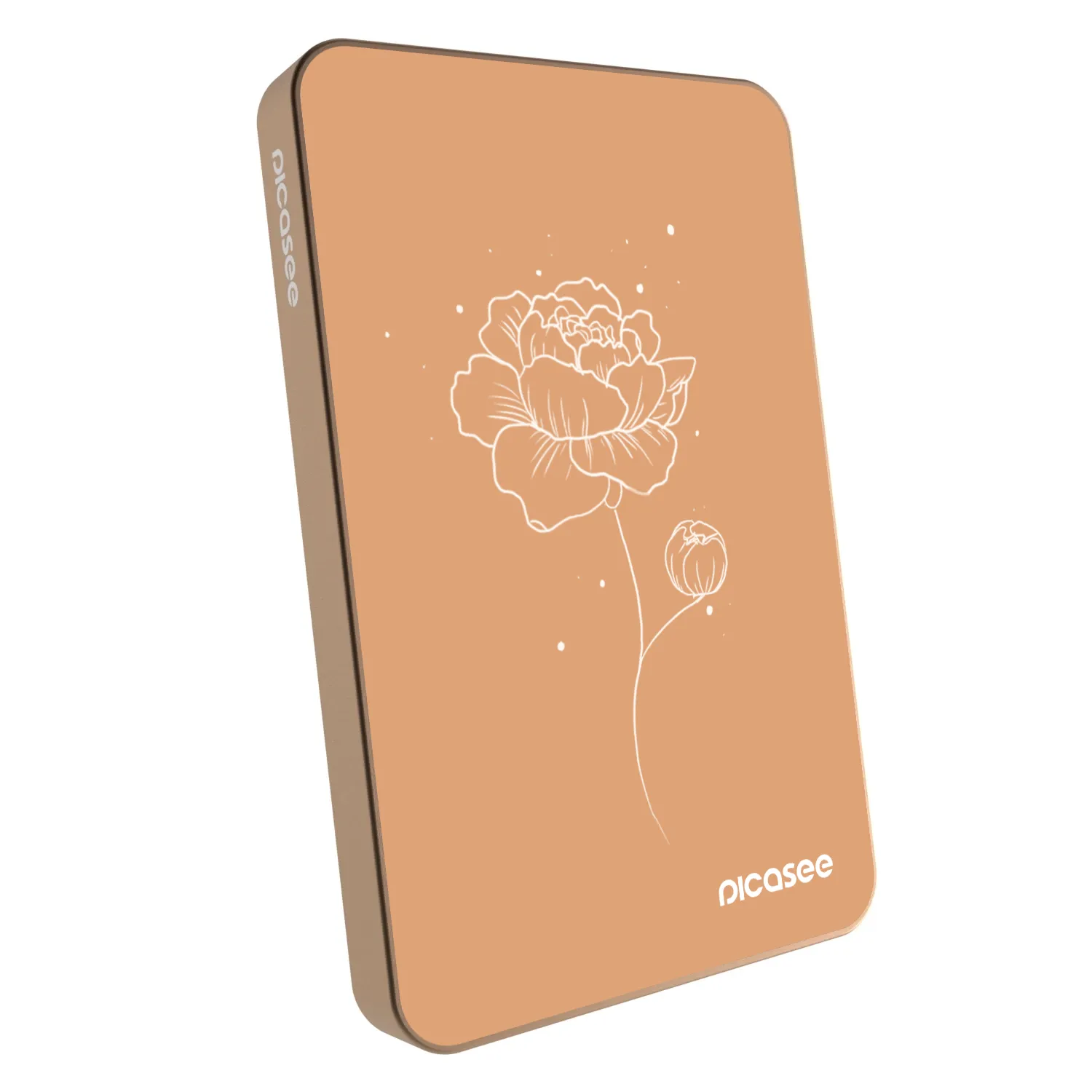 Picasee Prenosna baterija z MagSafe 5 000 mAh Zlati - Peonies