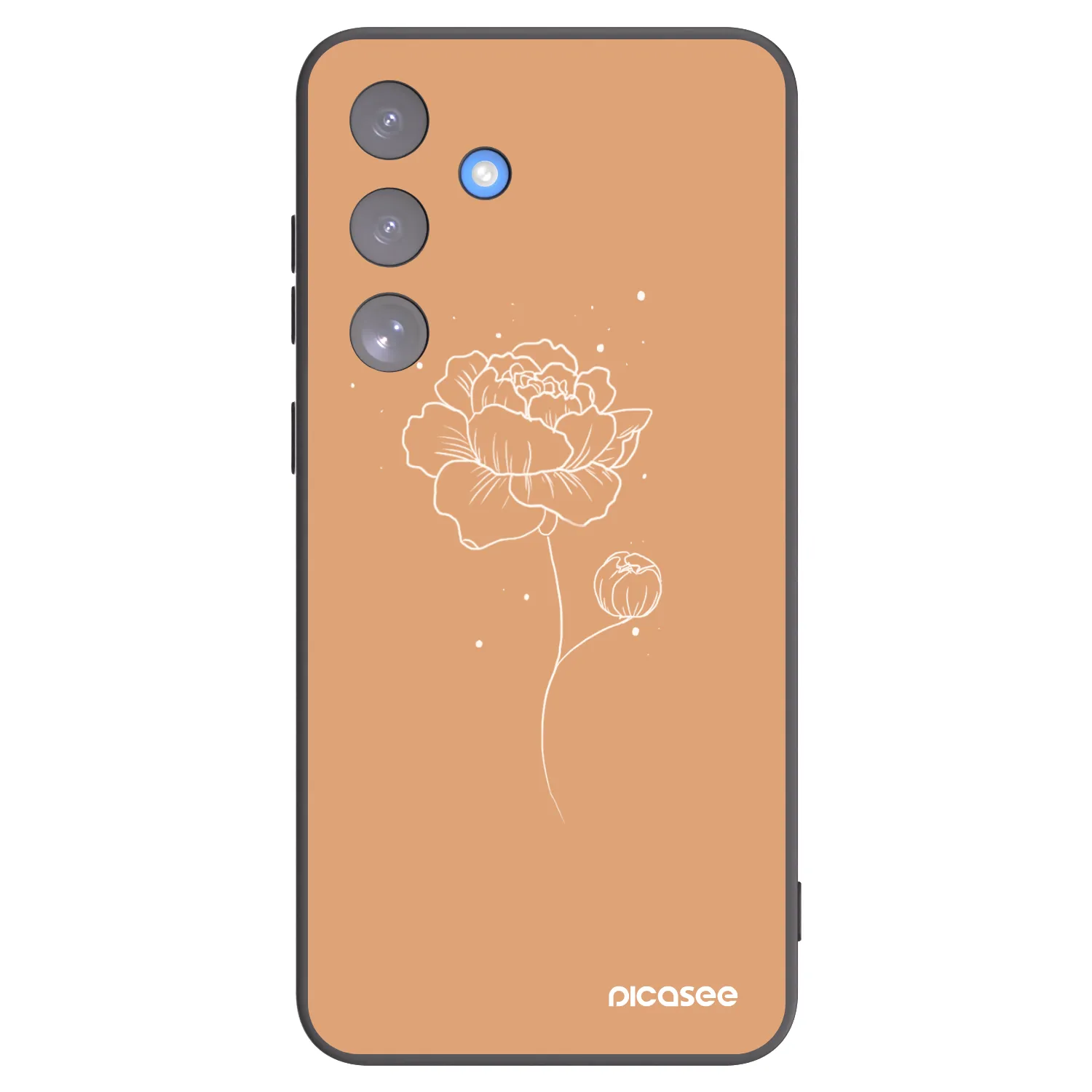 Picasee silikonski črni ovitek za Samsung Galaxy S25 FE 5G - Peonies