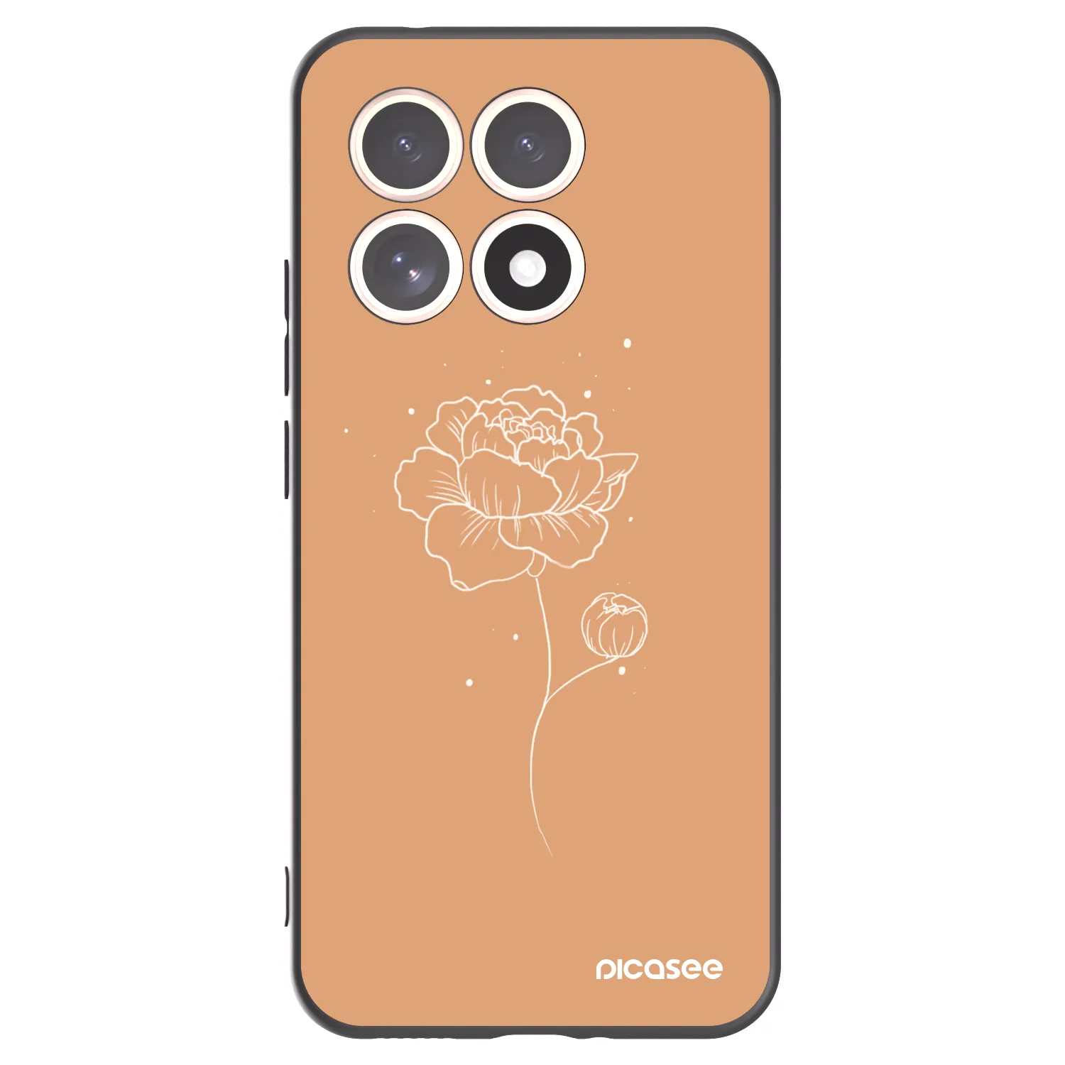 Picasee silikonski črni ovitek za Xiaomi 15T - Peonies