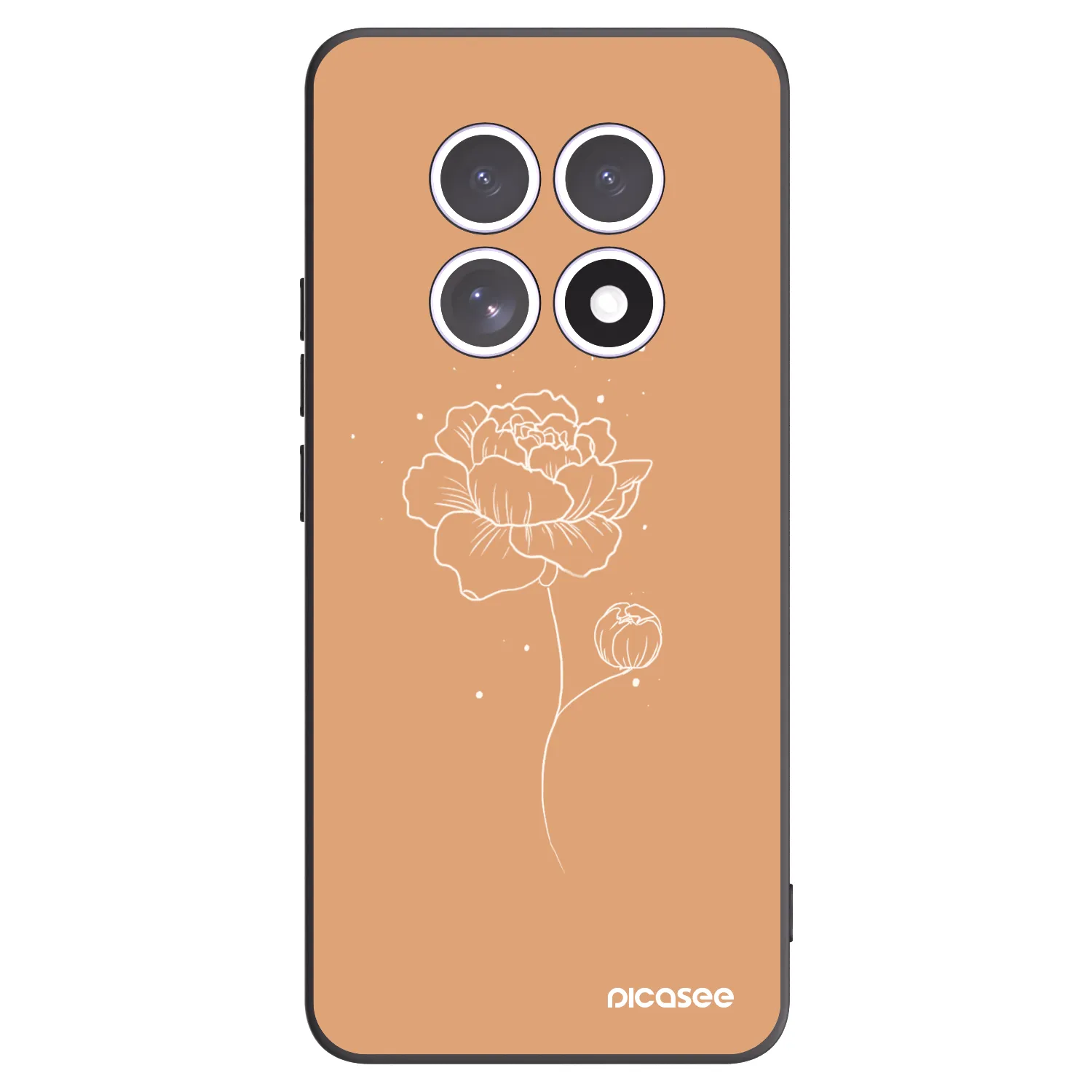 Picasee silikonski črni ovitek za Xiaomi Redmi Note 15 - Peonies