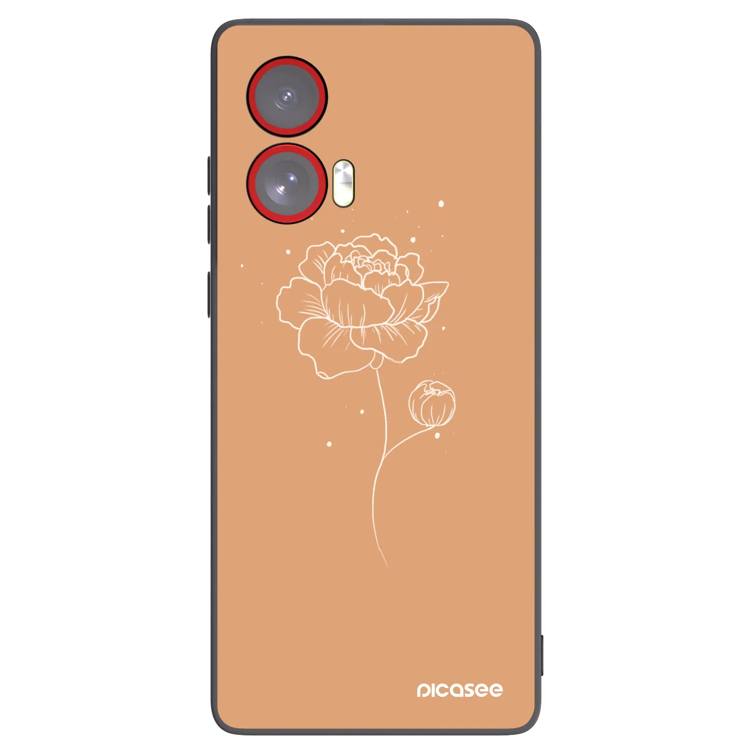 Picasee silikonski črni ovitek za Motorola Edge 50 Fusion - Peonies