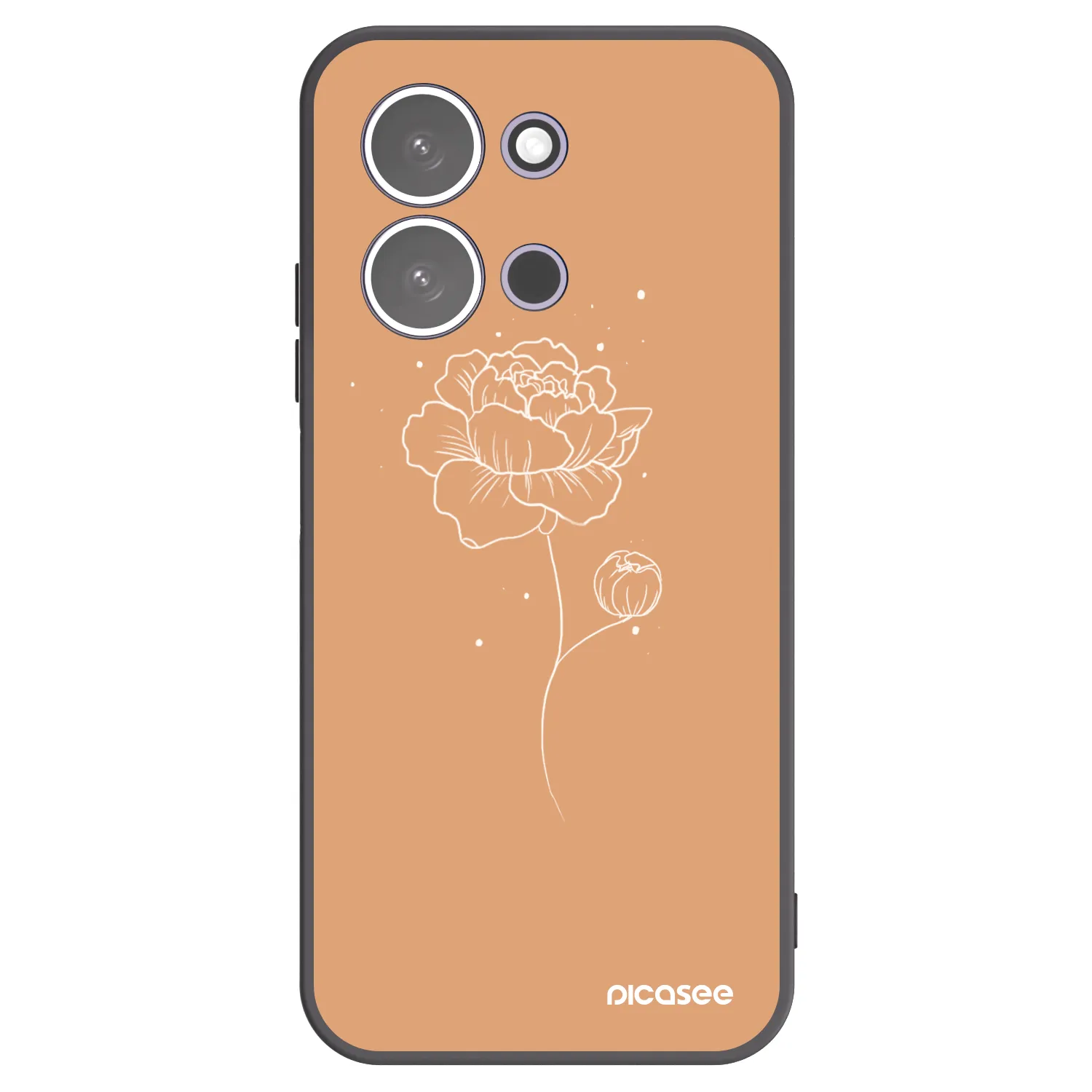 Picasee silikonski črni ovitek za Xiaomi Redmi 15C 5G - Peonies