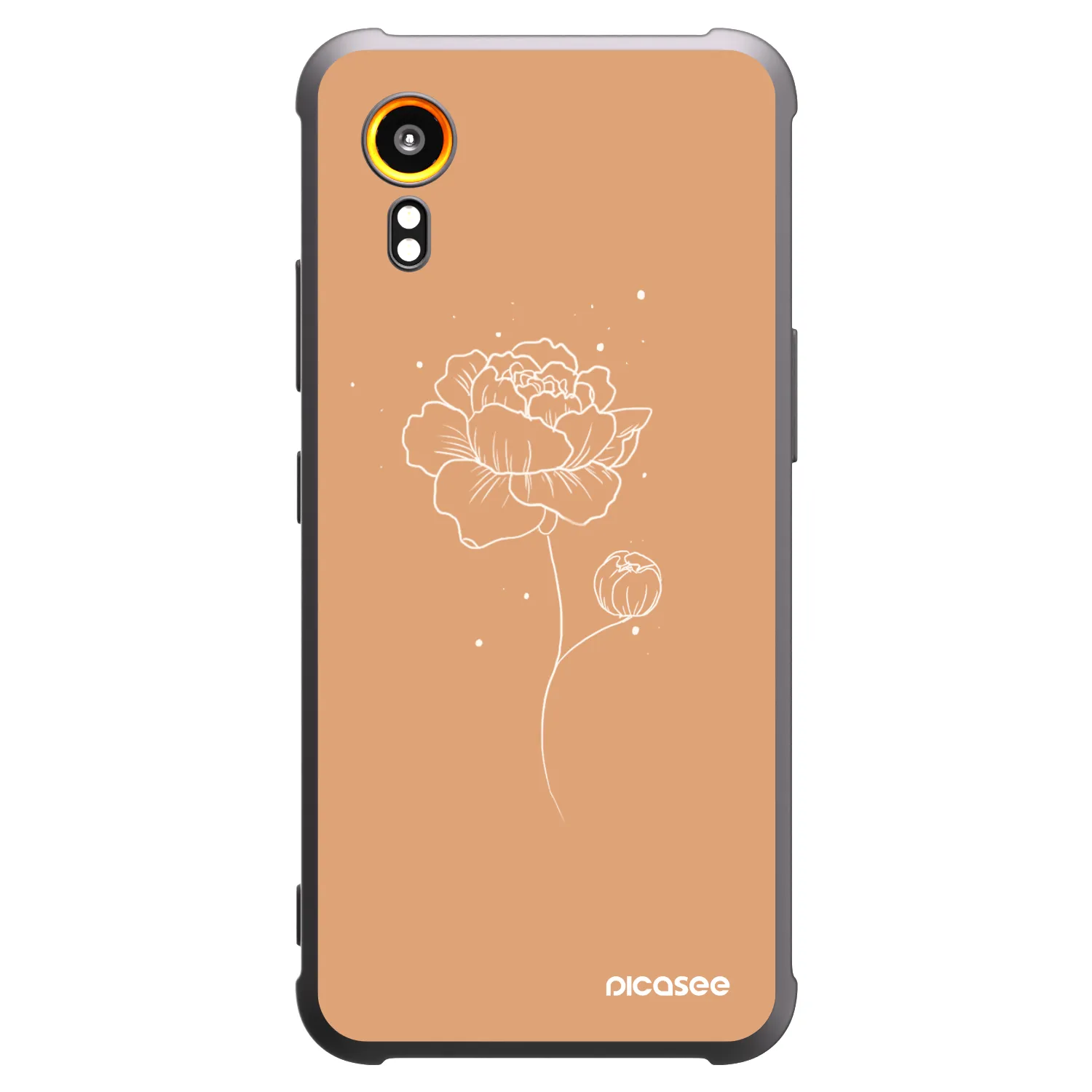Picasee silikonski črni ovitek za Samsung Galaxy Xcover 7 - Peonies