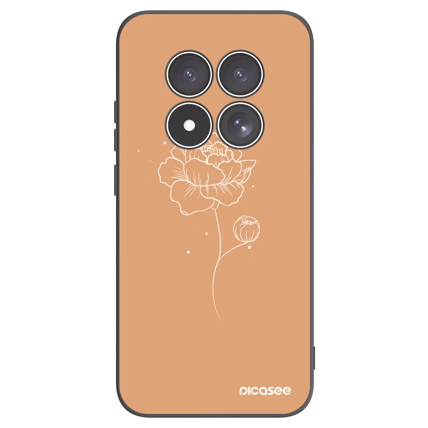 Picasee silikonski črni ovitek za Xiaomi Redmi Note 15 Pro 5G - Peonies