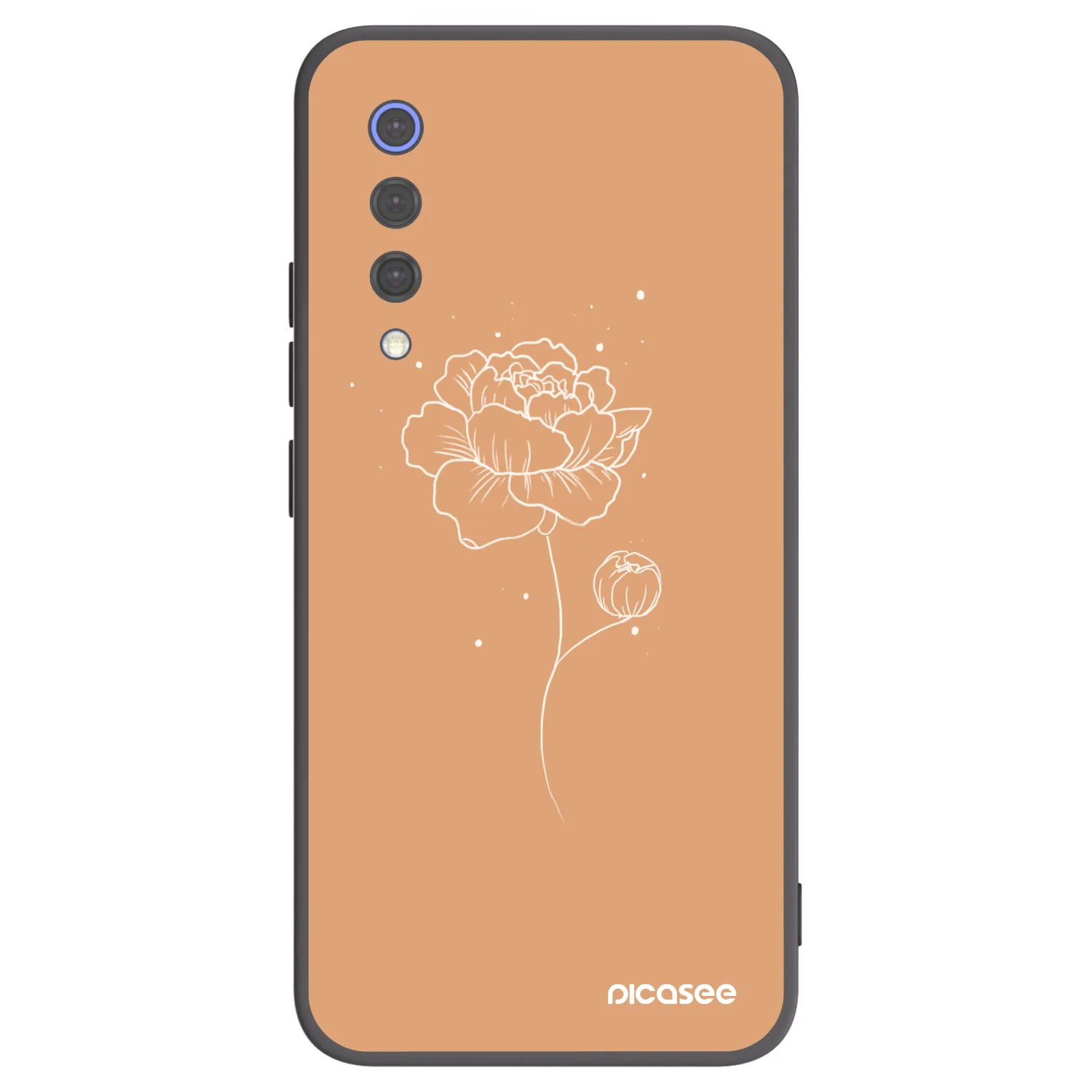 Picasee silikonski črni ovitek za Xiaomi Mi 9 SE - Peonies