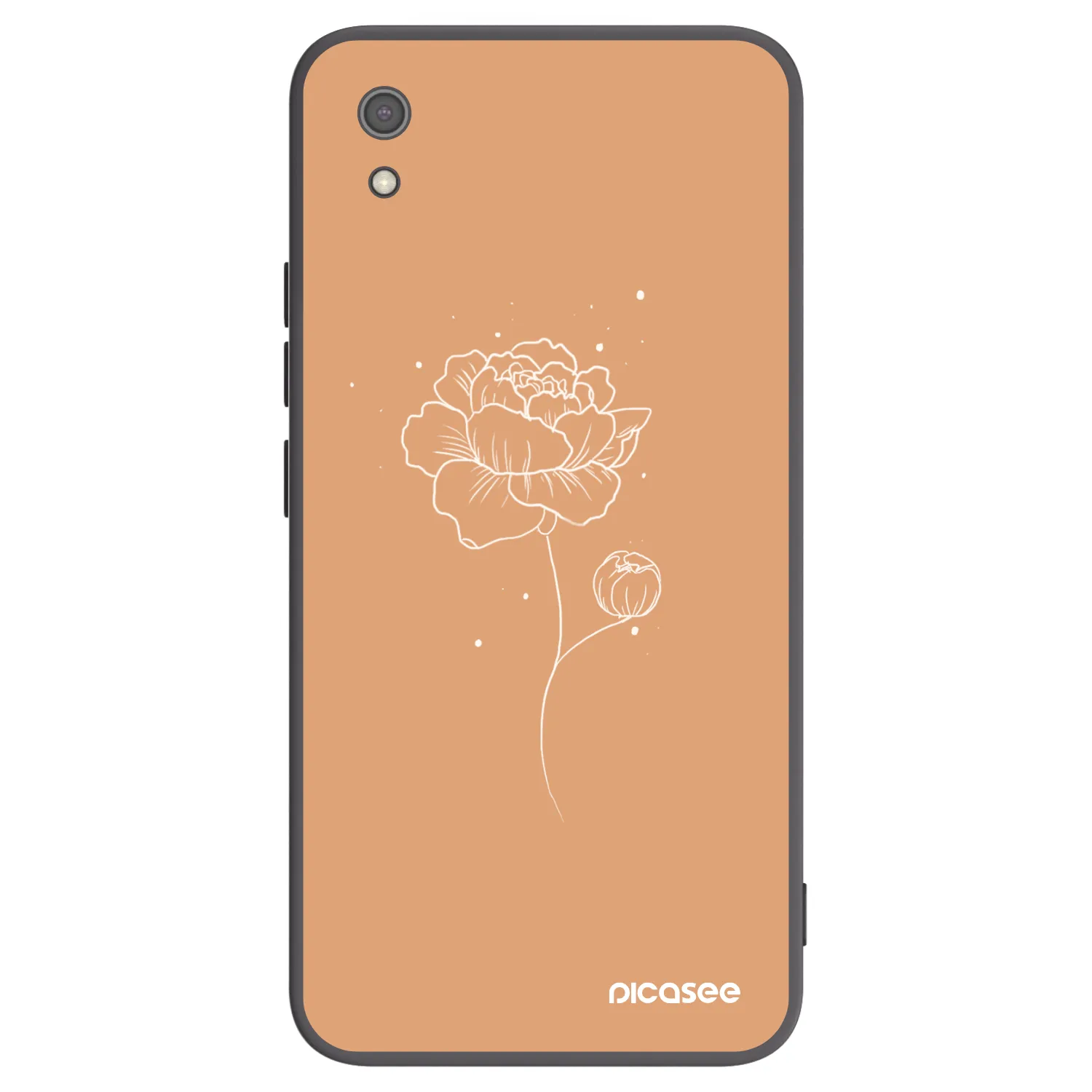 Picasee silikonski črni ovitek za Xiaomi Redmi 7A - Peonies