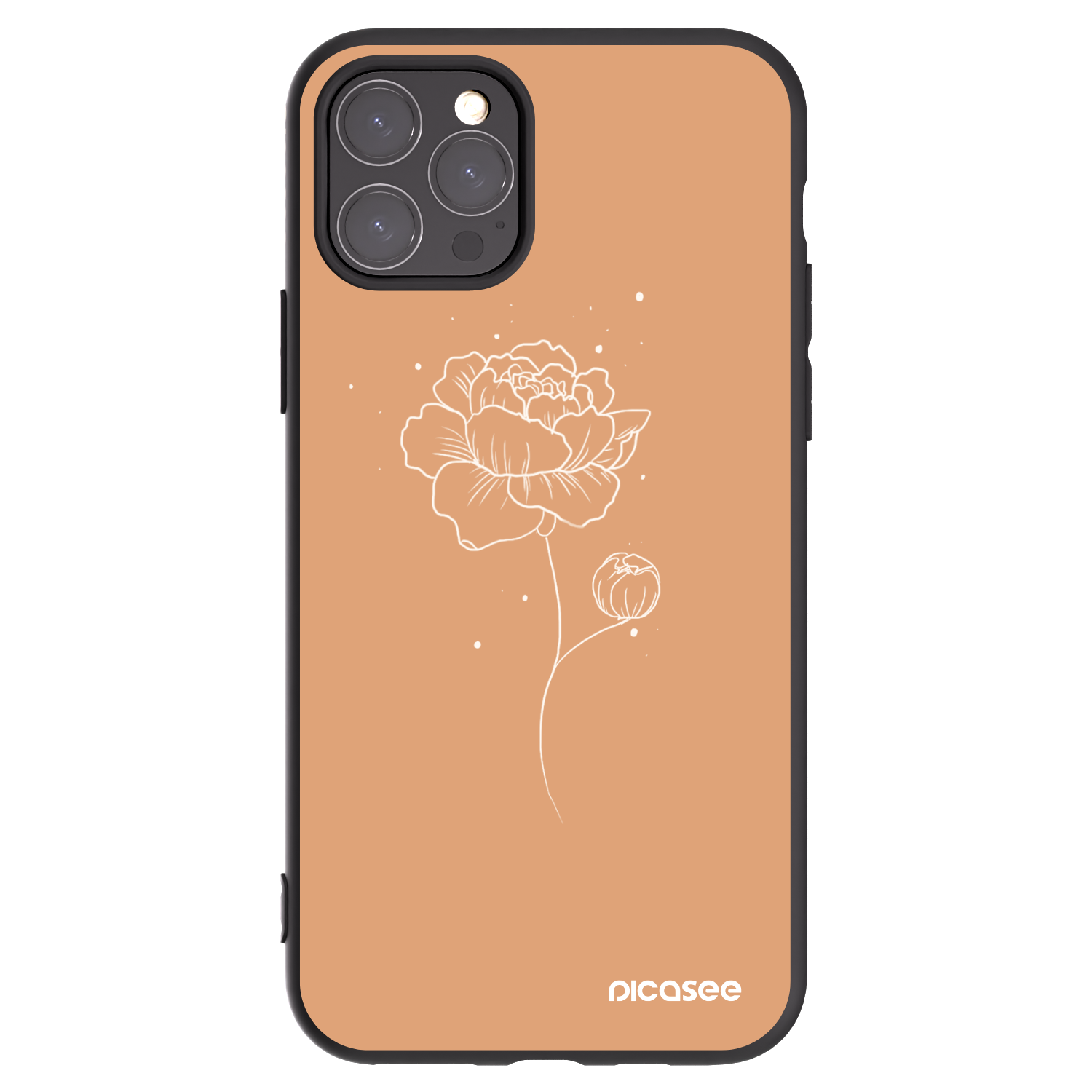 Picasee silikonski črni ovitek za Apple iPhone 11 Pro - Peonies