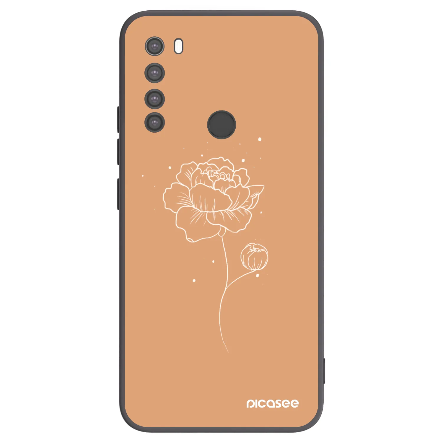 Picasee silikonski črni ovitek za Xiaomi Redmi Note 8 - Peonies