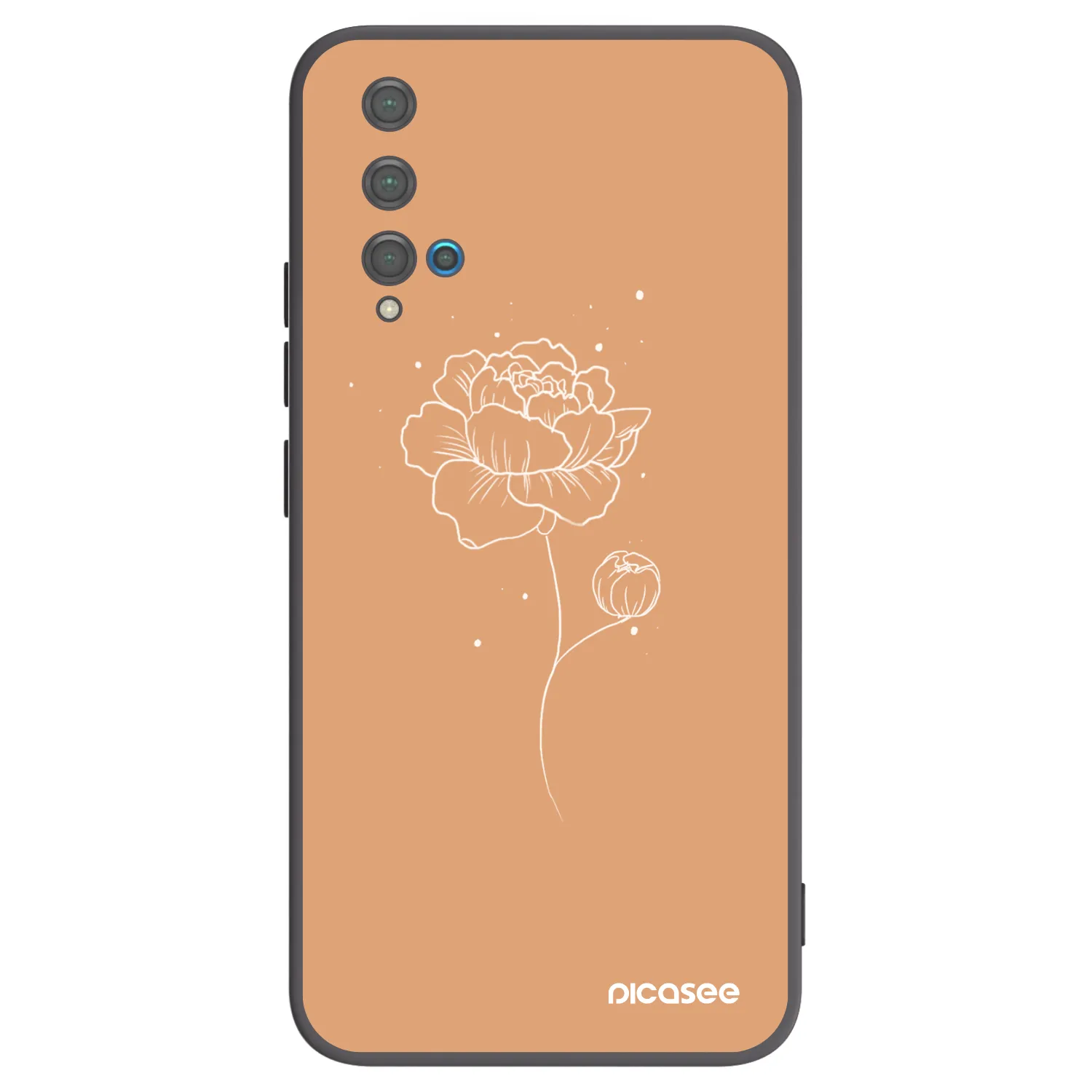 Picasee silikonski črni ovitek za Huawei Nova 5T - Peonies