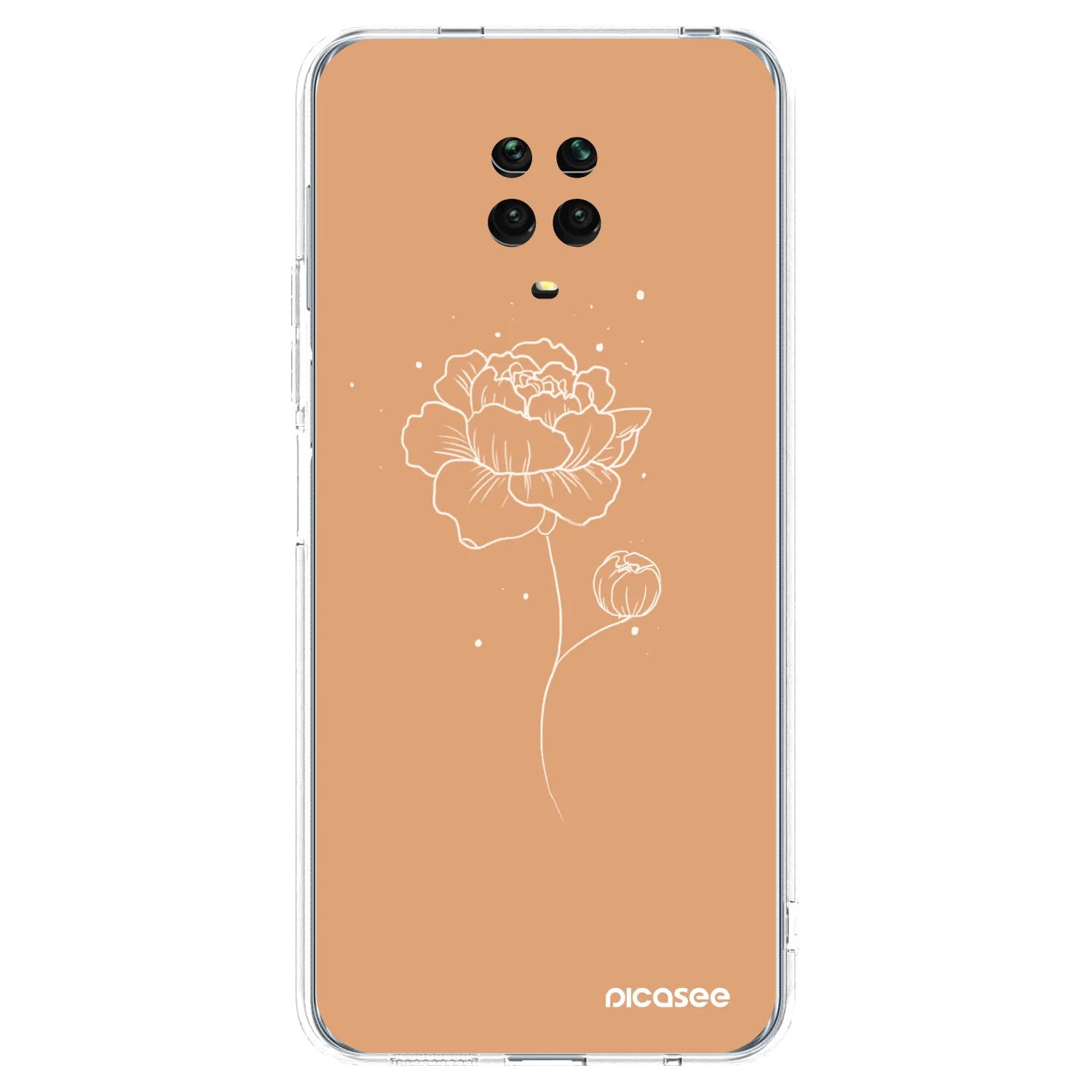 Picasee silikonski prozorni ovitek za Xiaomi Redmi Note 9 Pro - Peonies