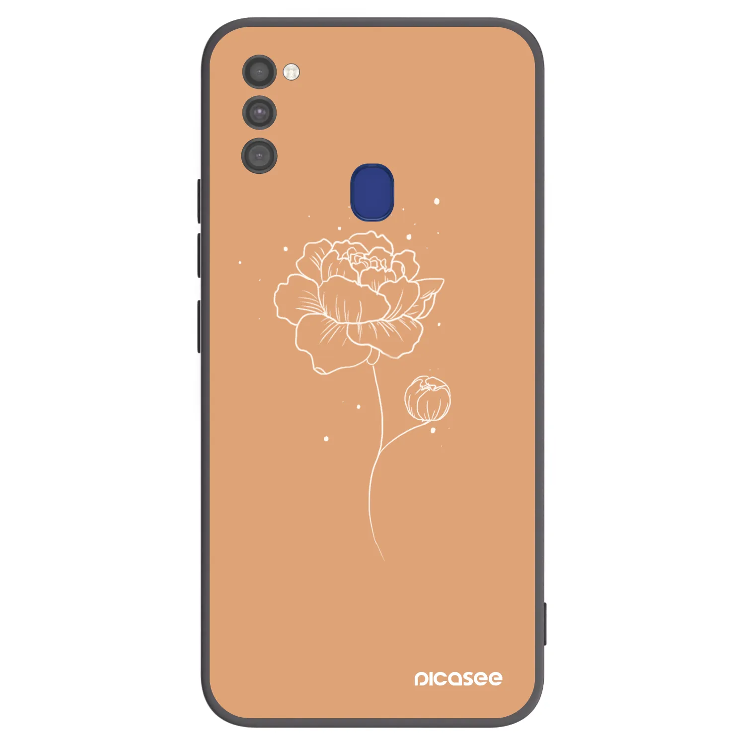 Picasee silikonski črni ovitek za Samsung Galaxy M21 M215F - Peonies