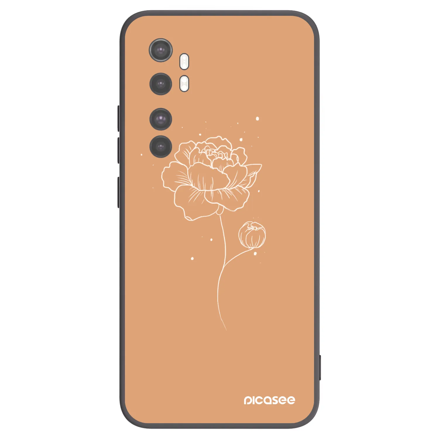Picasee silikonski črni ovitek za Xiaomi Mi Note 10 Lite - Peonies