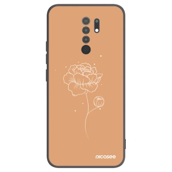 Picasee silikonski črni ovitek za Xiaomi Redmi 9 - Peonies