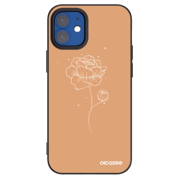 Picasee silikonski črni ovitek za Apple iPhone 12 mini - Peonies
