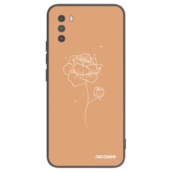 Picasee silikonski črni ovitek za Xiaomi Poco M3 - Peonies