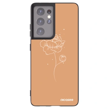 Picasee silikonski črni ovitek za Samsung Galaxy S21 Ultra 5G G998B - Peonies