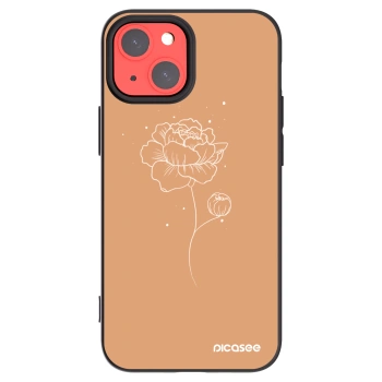 Picasee silikonski črni ovitek za Apple iPhone 13 mini - Peonies